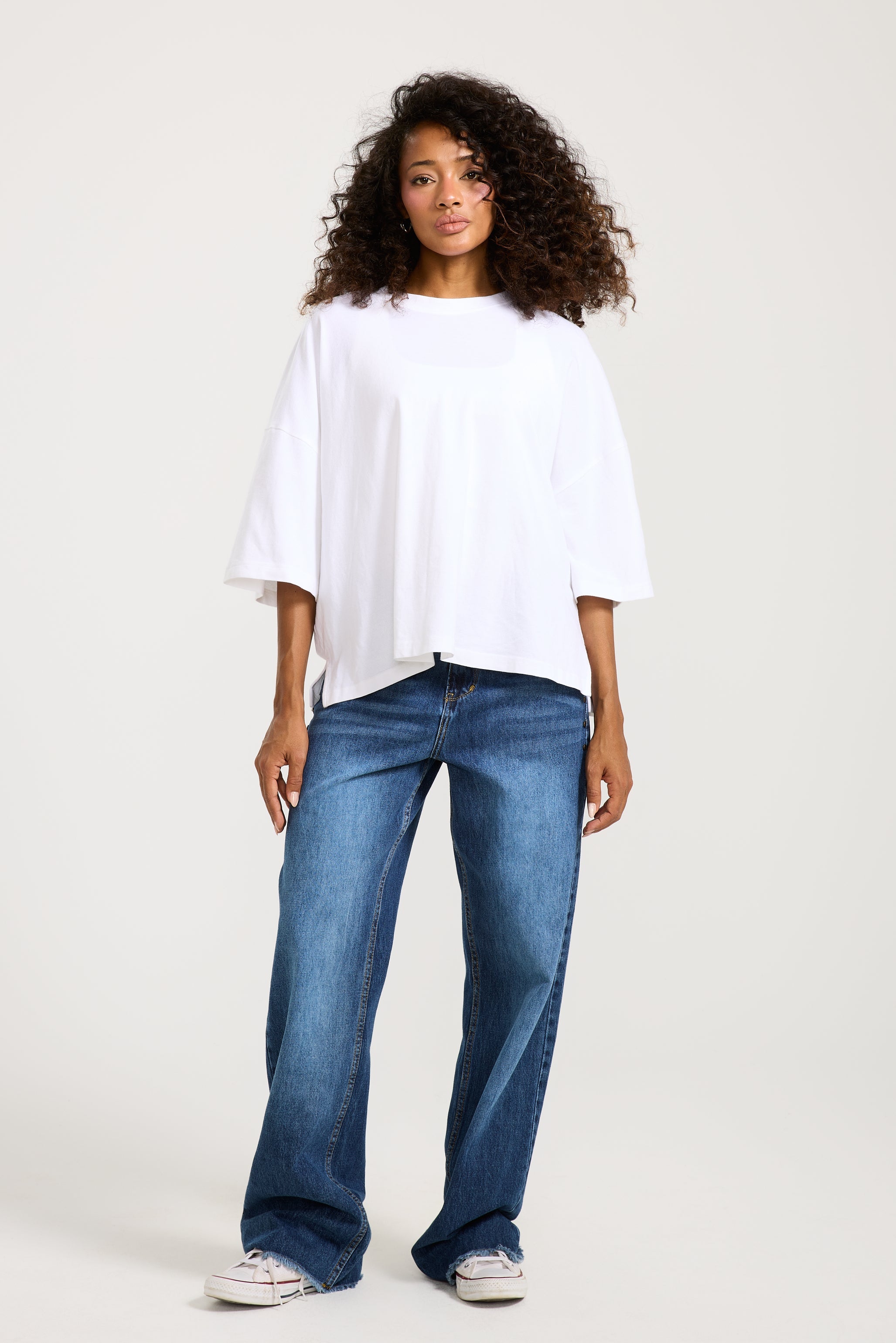 Oversize Half Sleeves T-shirt White