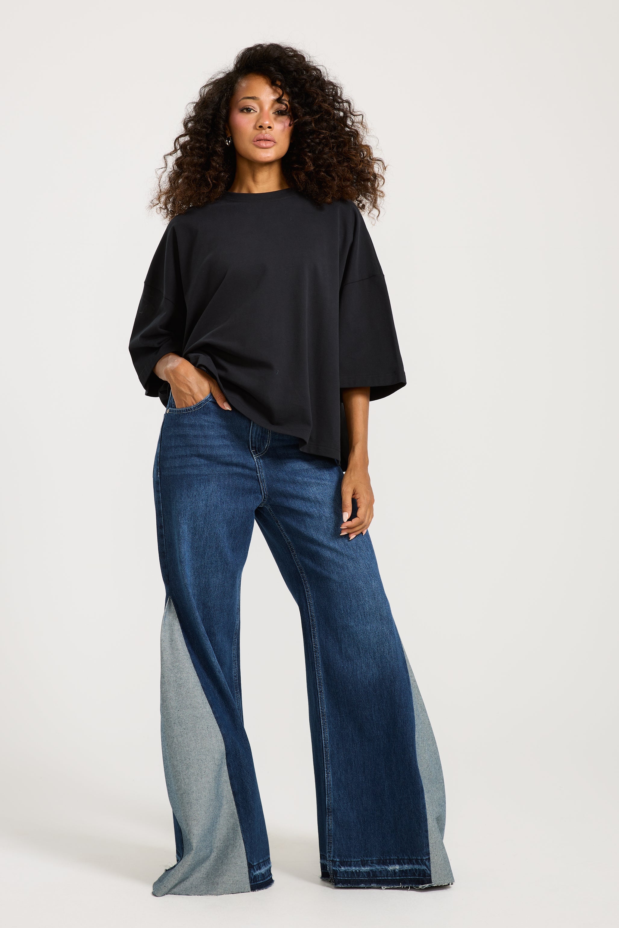 Oversize Half Sleeves T-Shirt Black