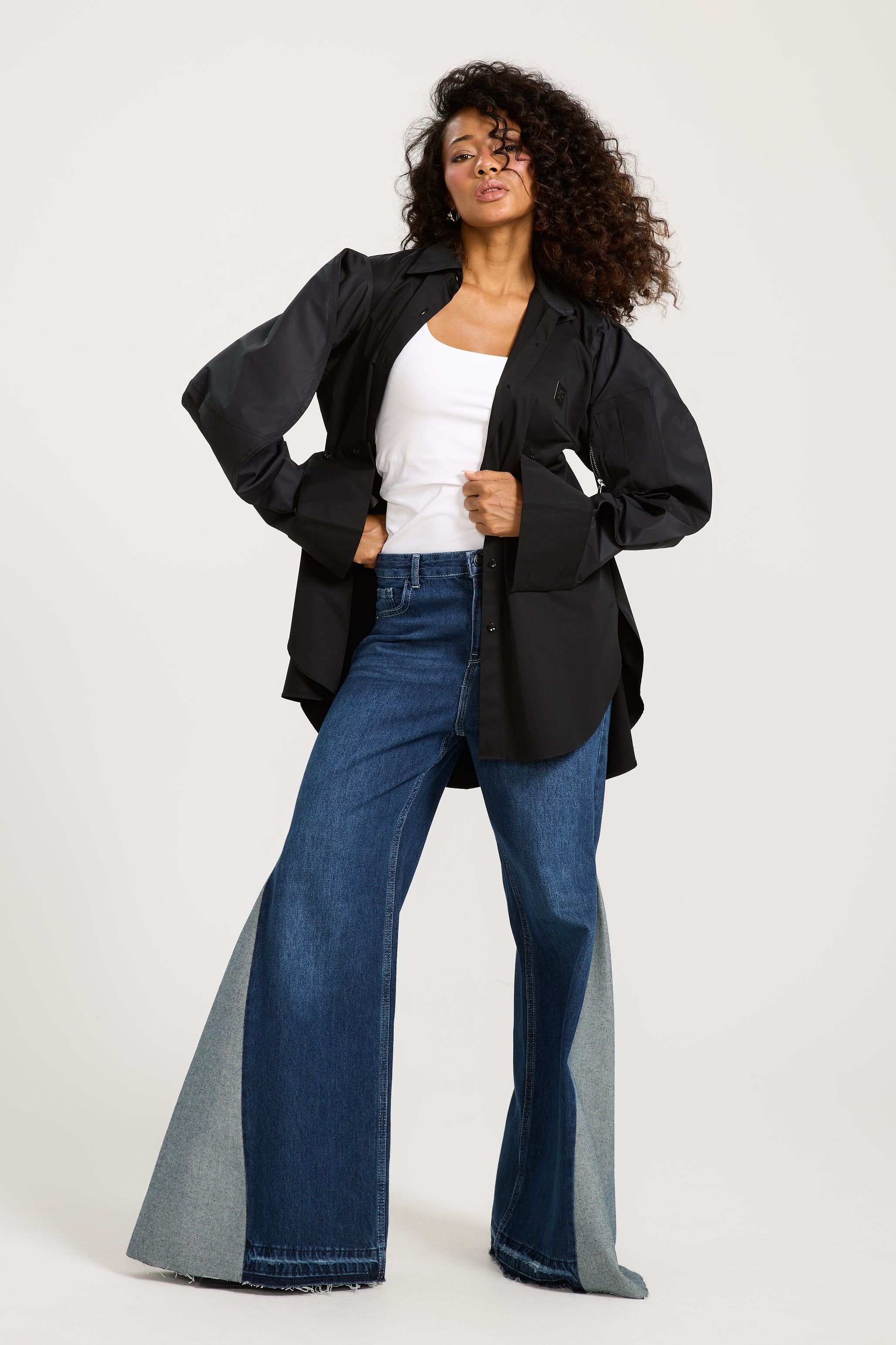 Waterproof Sleeves Shirt In Black