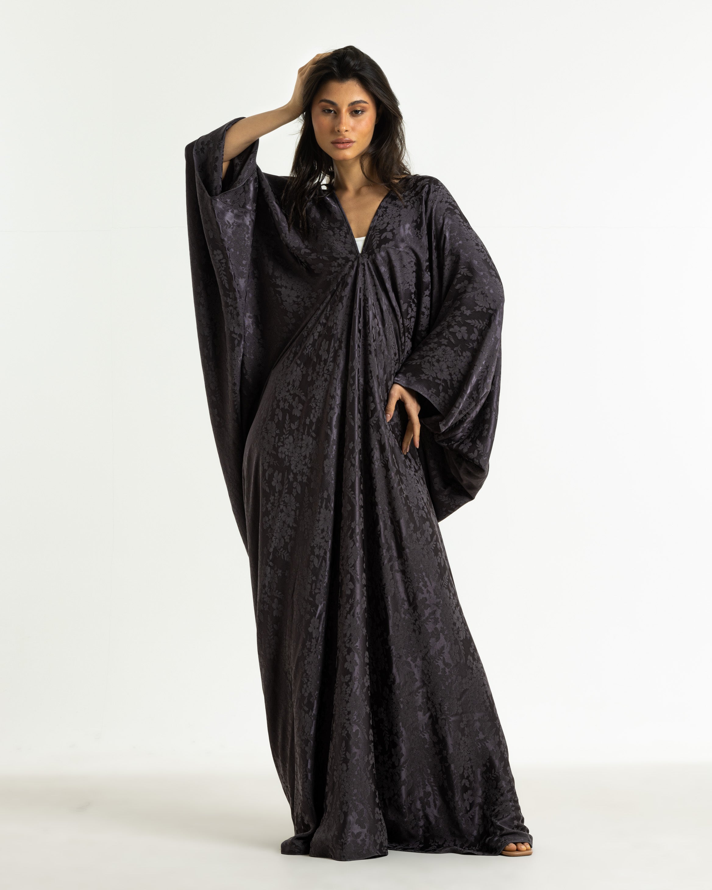 Lift Up Silky Dress In Grey