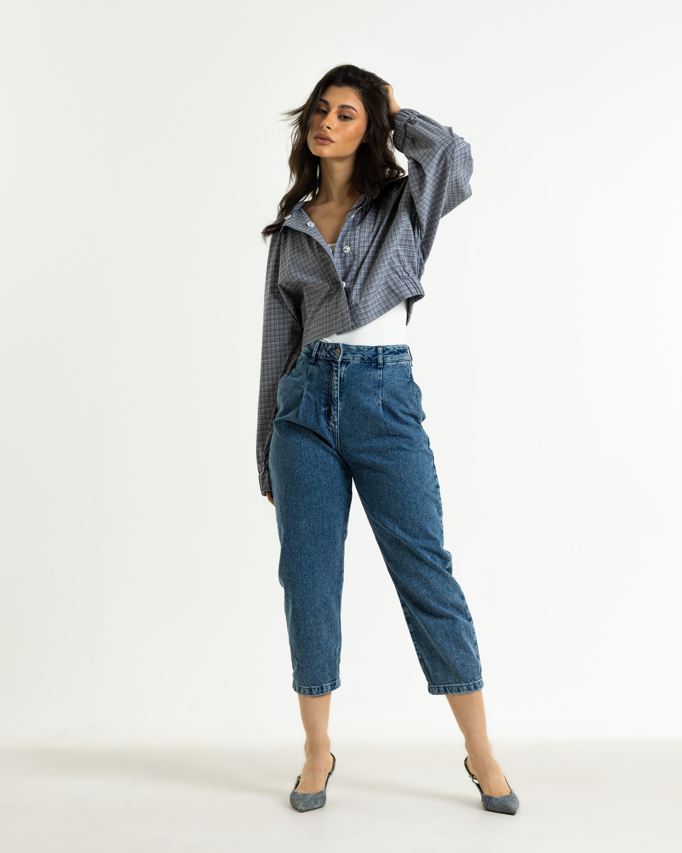 Blue Printed Bomber Jacket
