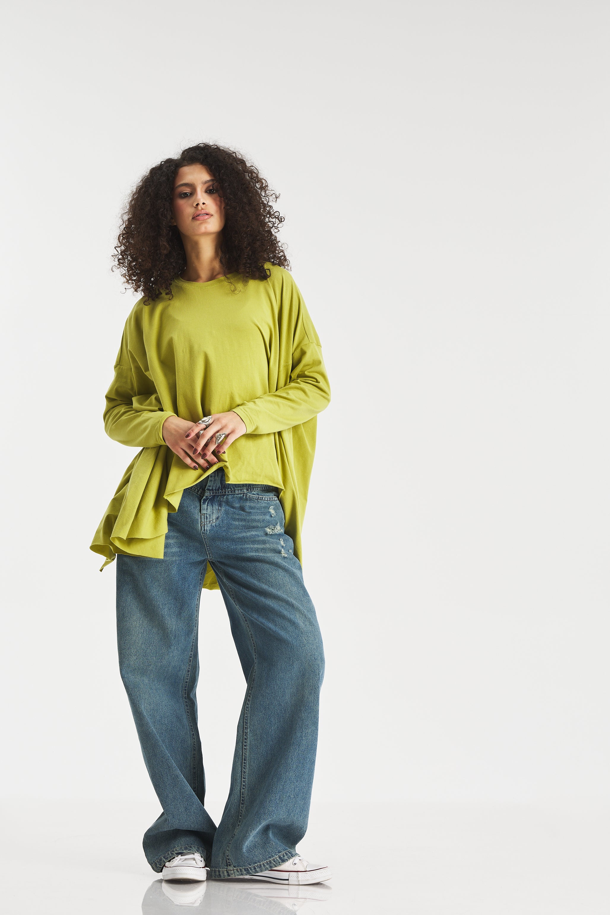 Asymmetrical T-Shirt In Apple Green