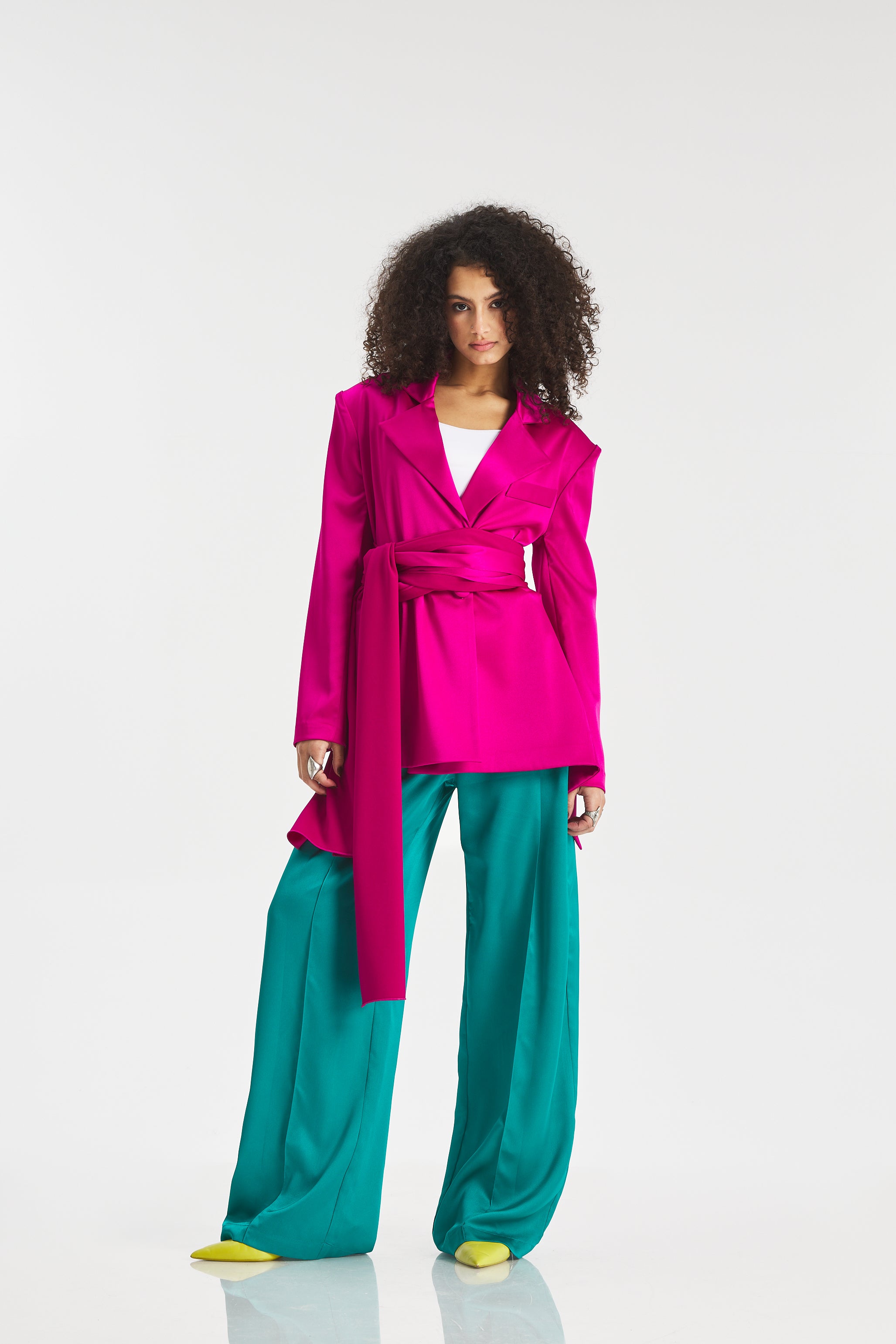 Fuchsia Wraparound Blazer