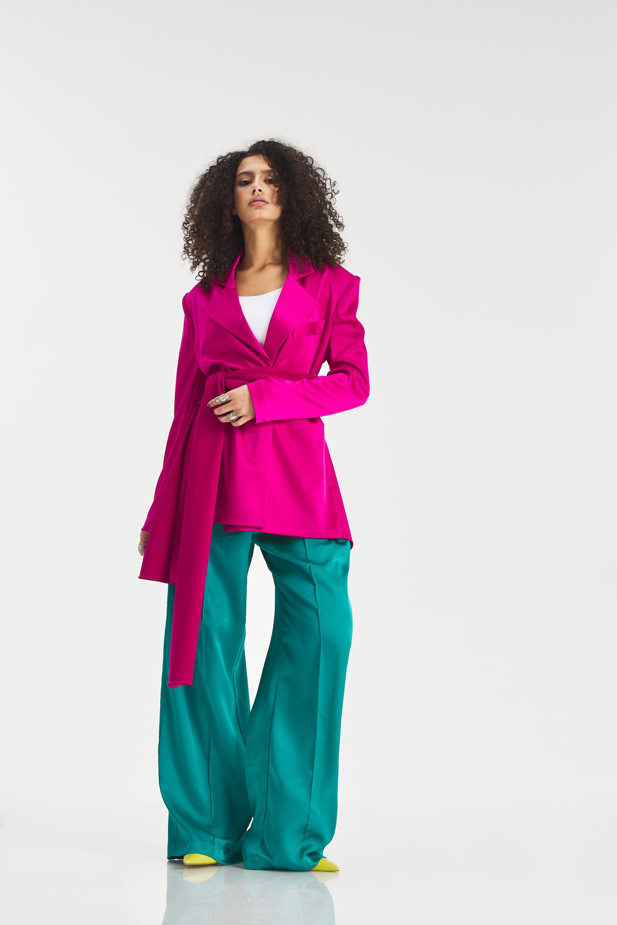 Fuchsia Wraparound Blazer