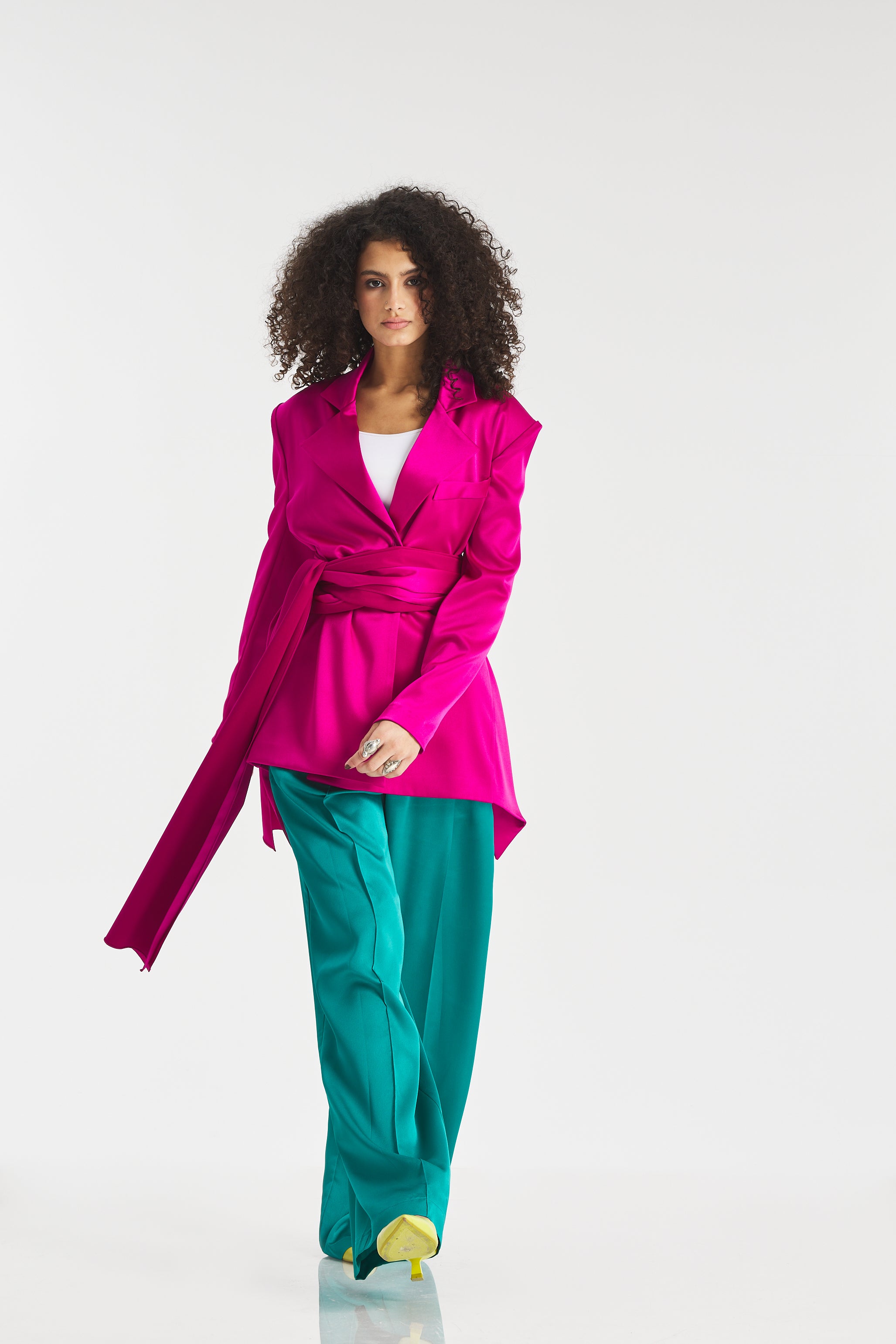 Fuchsia Wraparound Blazer