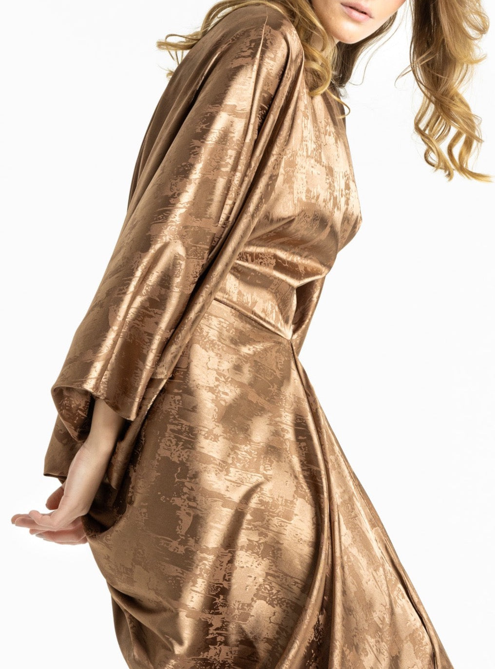 Mid Wrap Dress In Camel