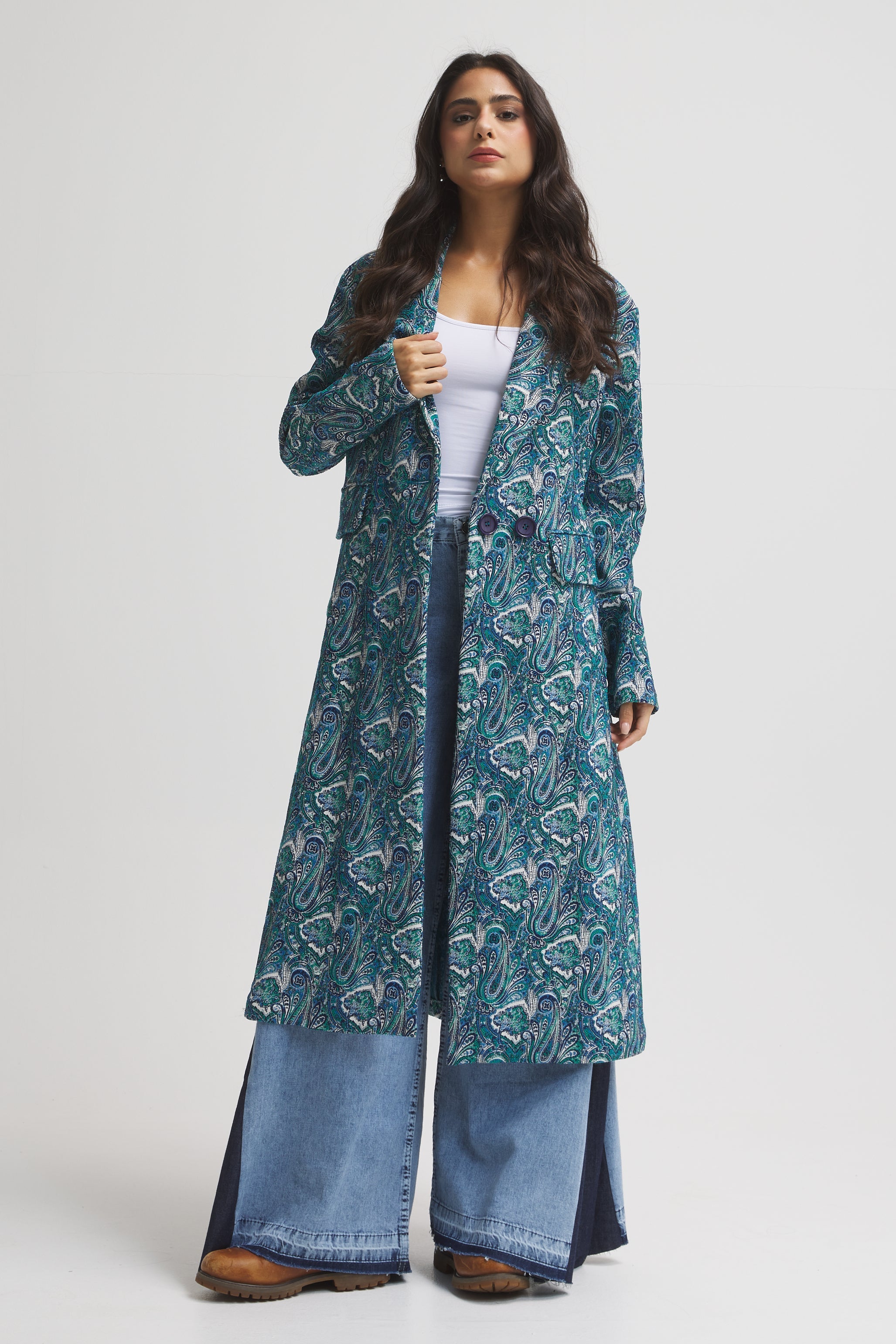 Paisley Midi Coat