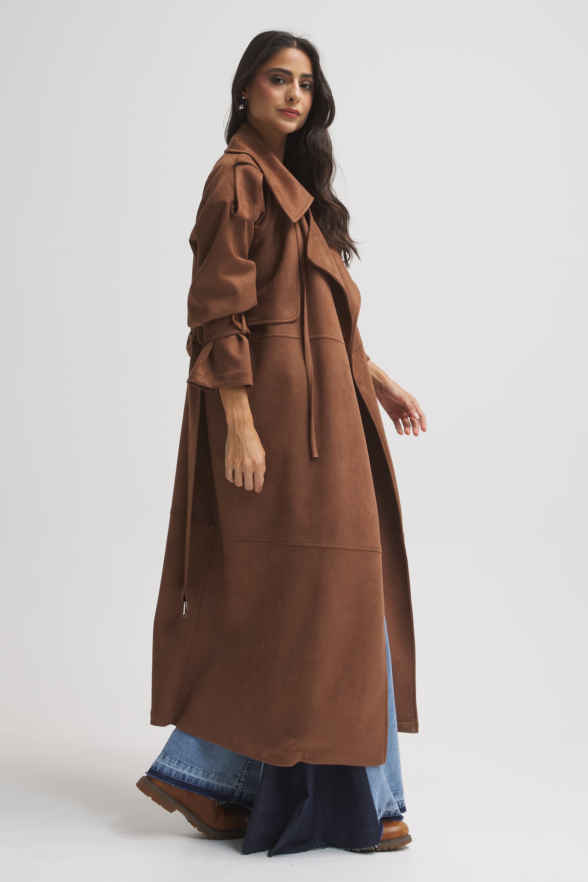 SUEDE MIDI COAT