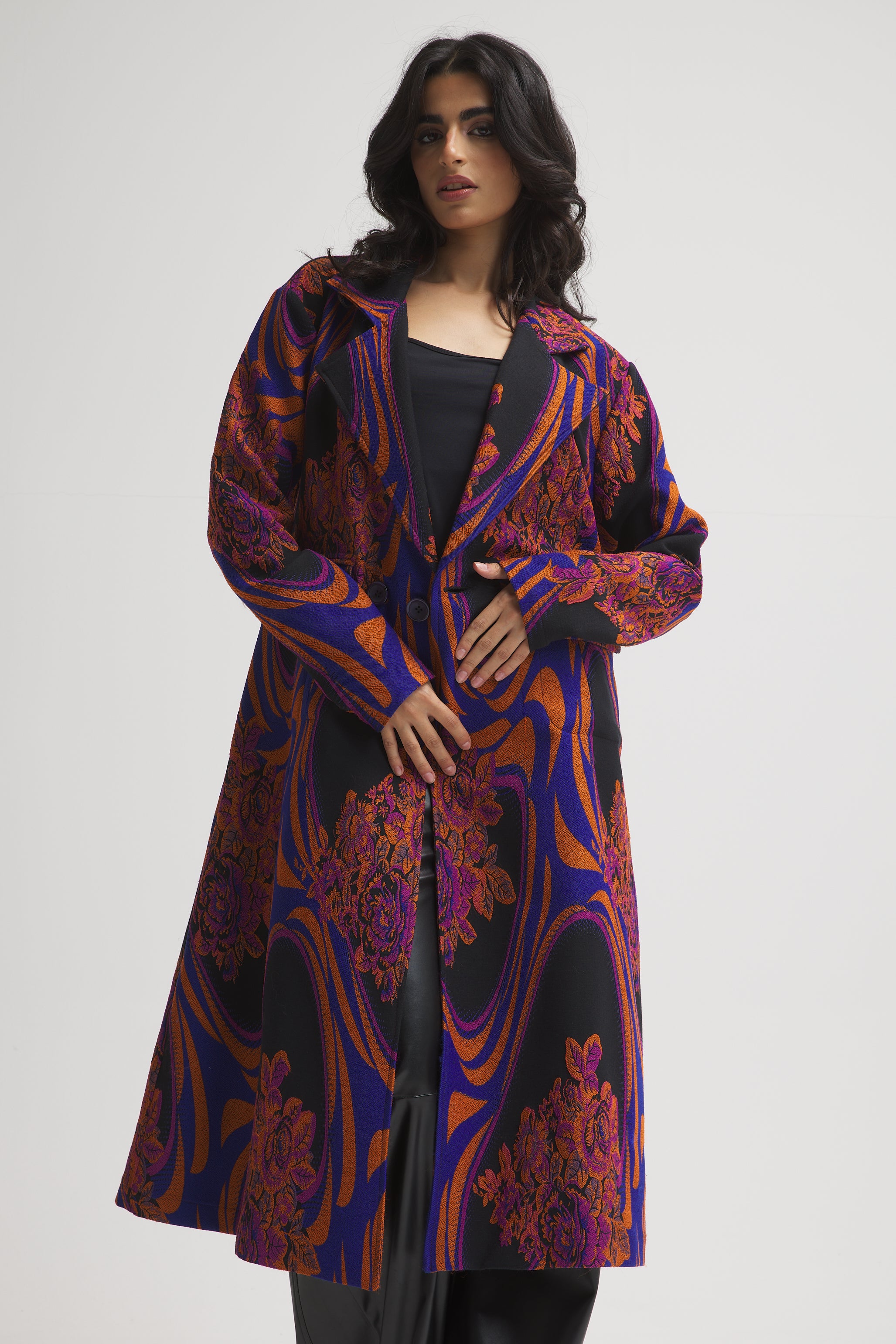 Big Paisley Midi Coat