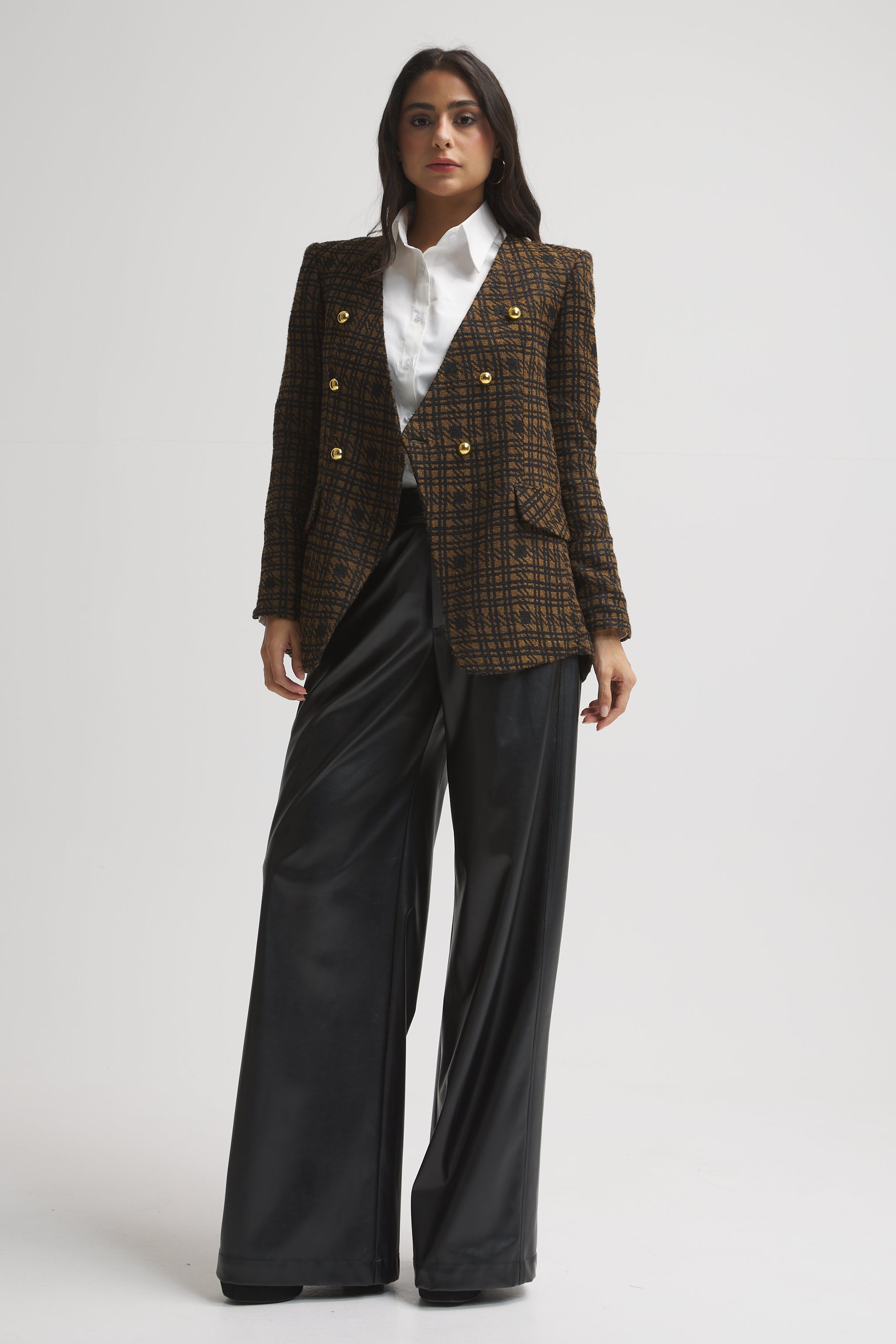 Six Buttons Checker Blazer