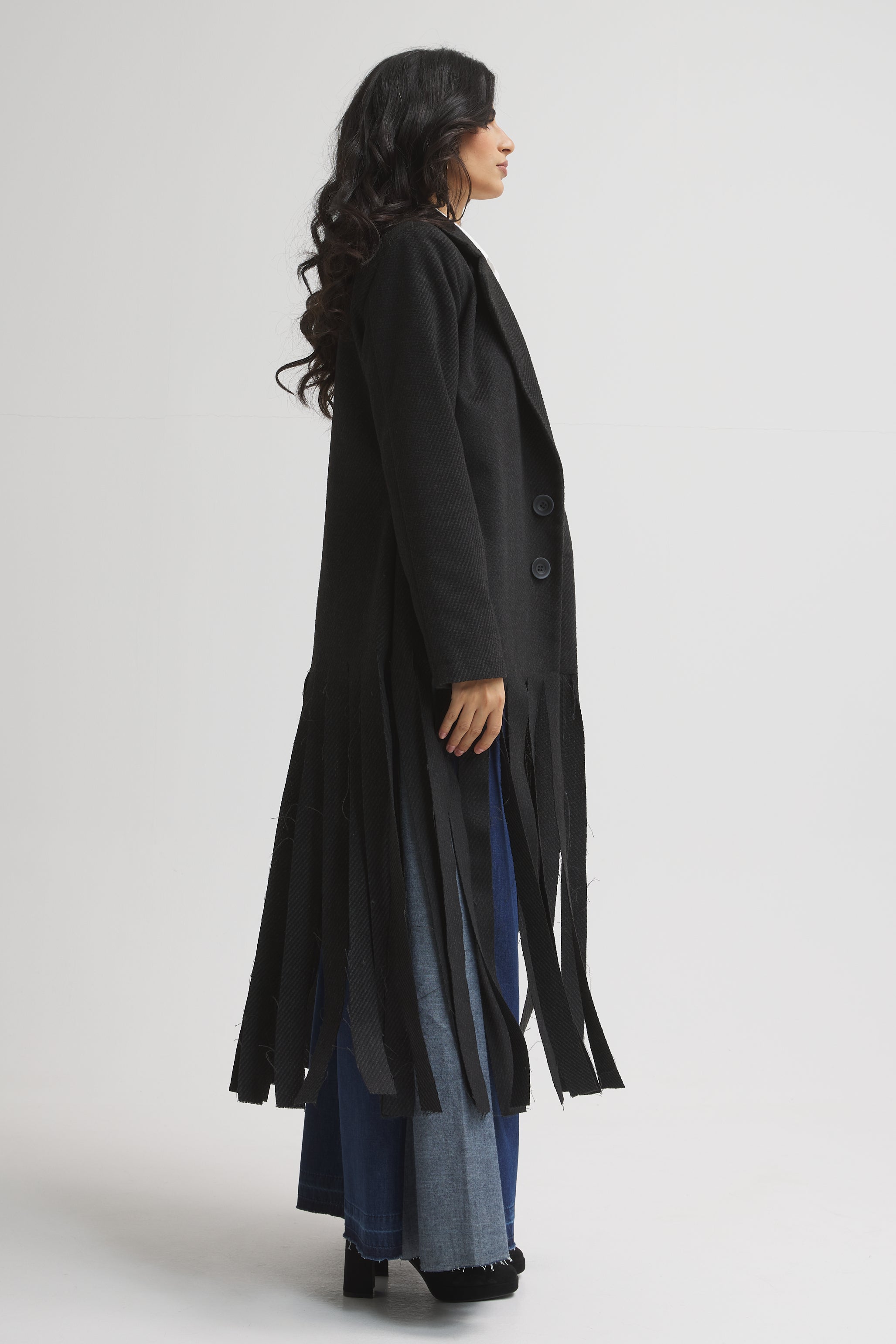 Bottom Fringes Blazery Coat