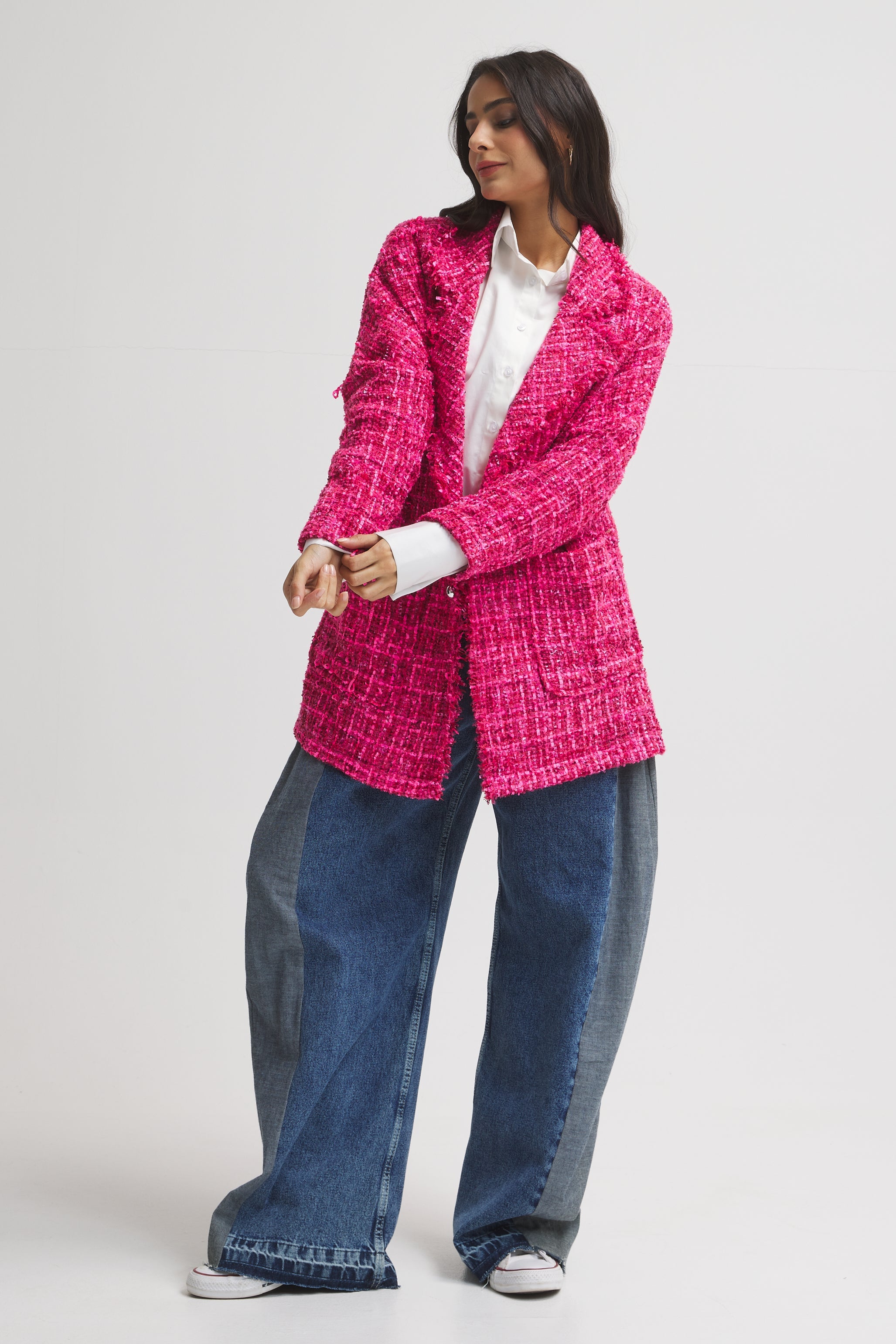 The Hot Pink Tweed Blazer