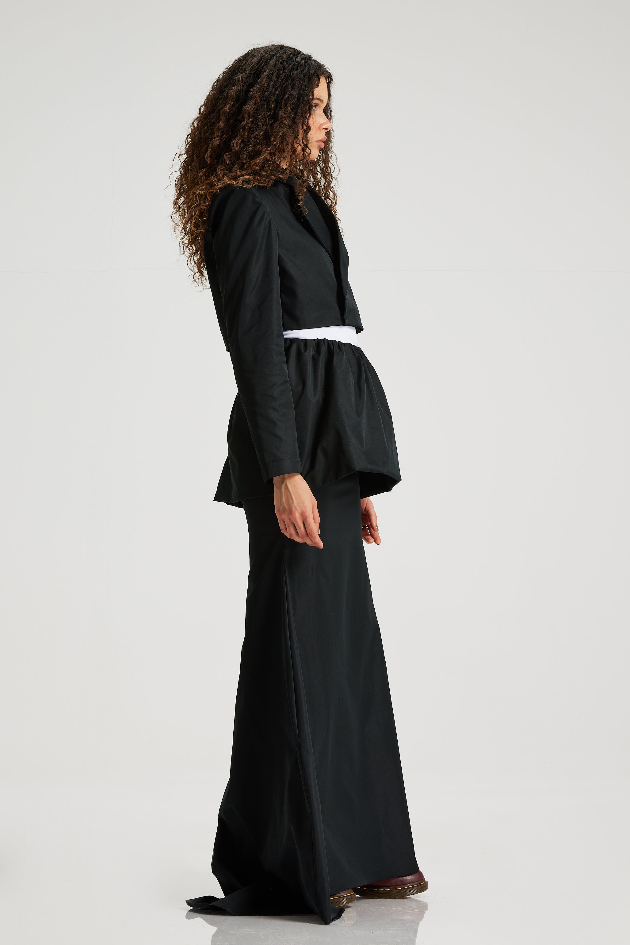 Cropped Satin Blazer