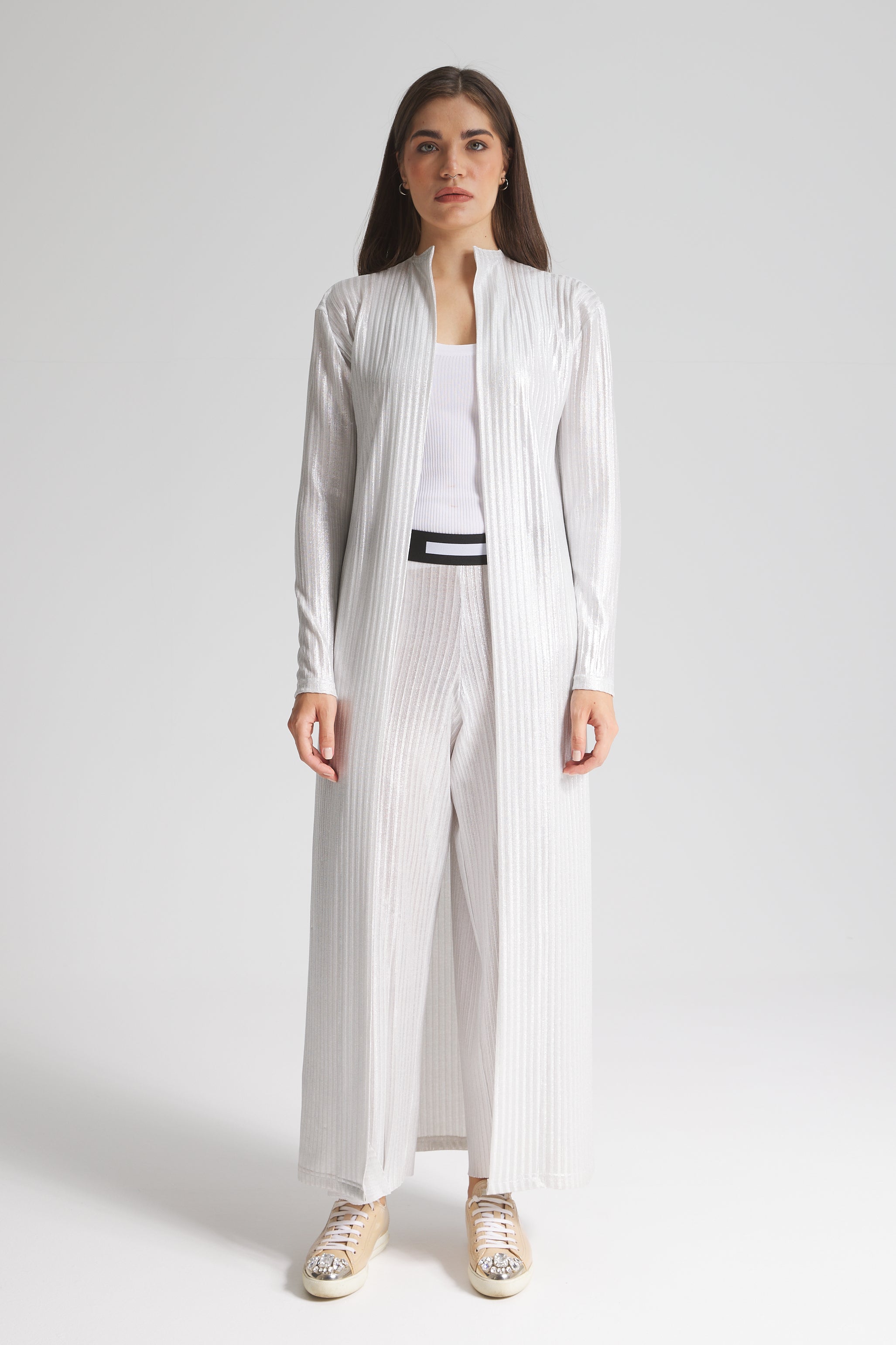 Maxi Slim Cardigan In White