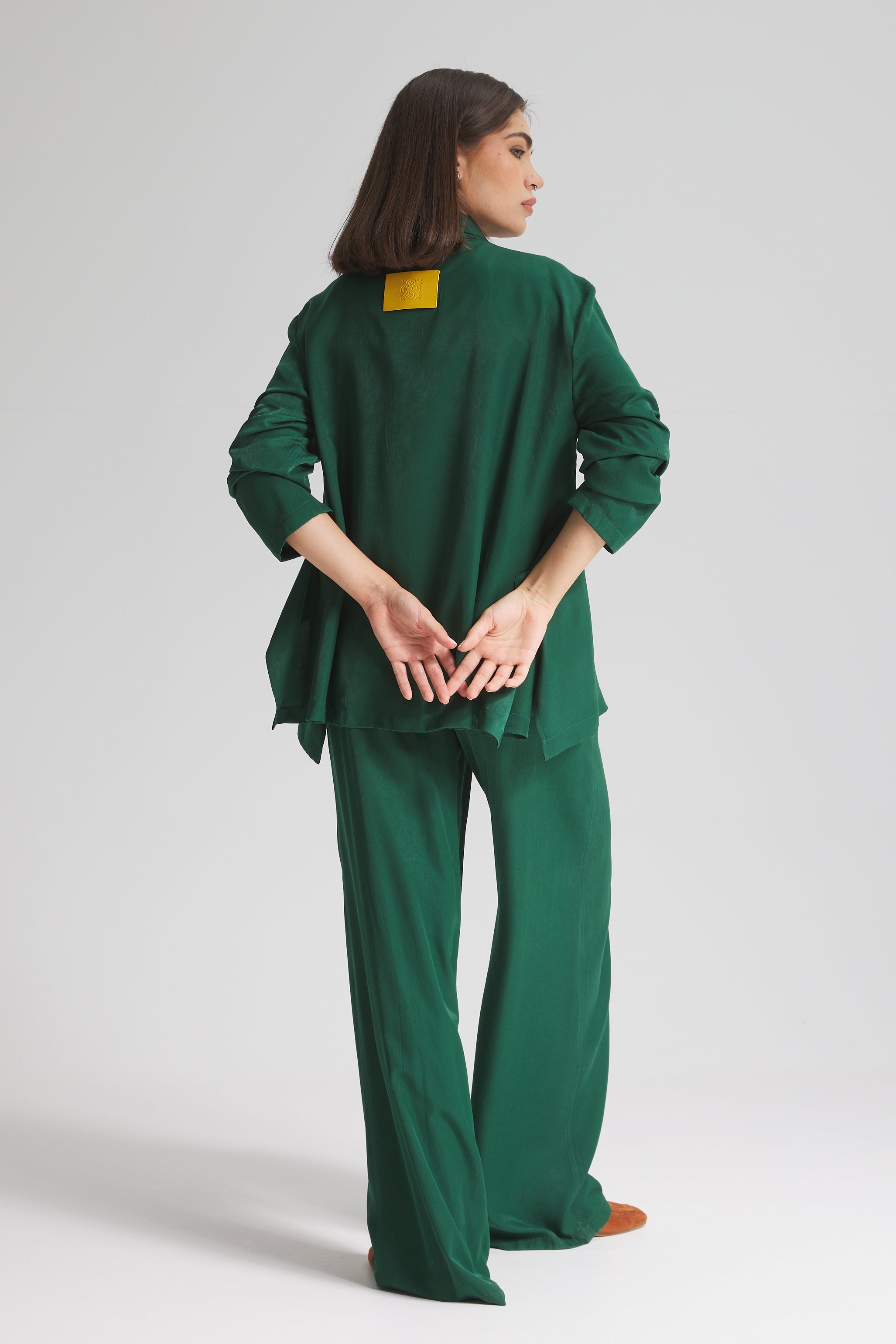 A Line Soft Blazer In Green