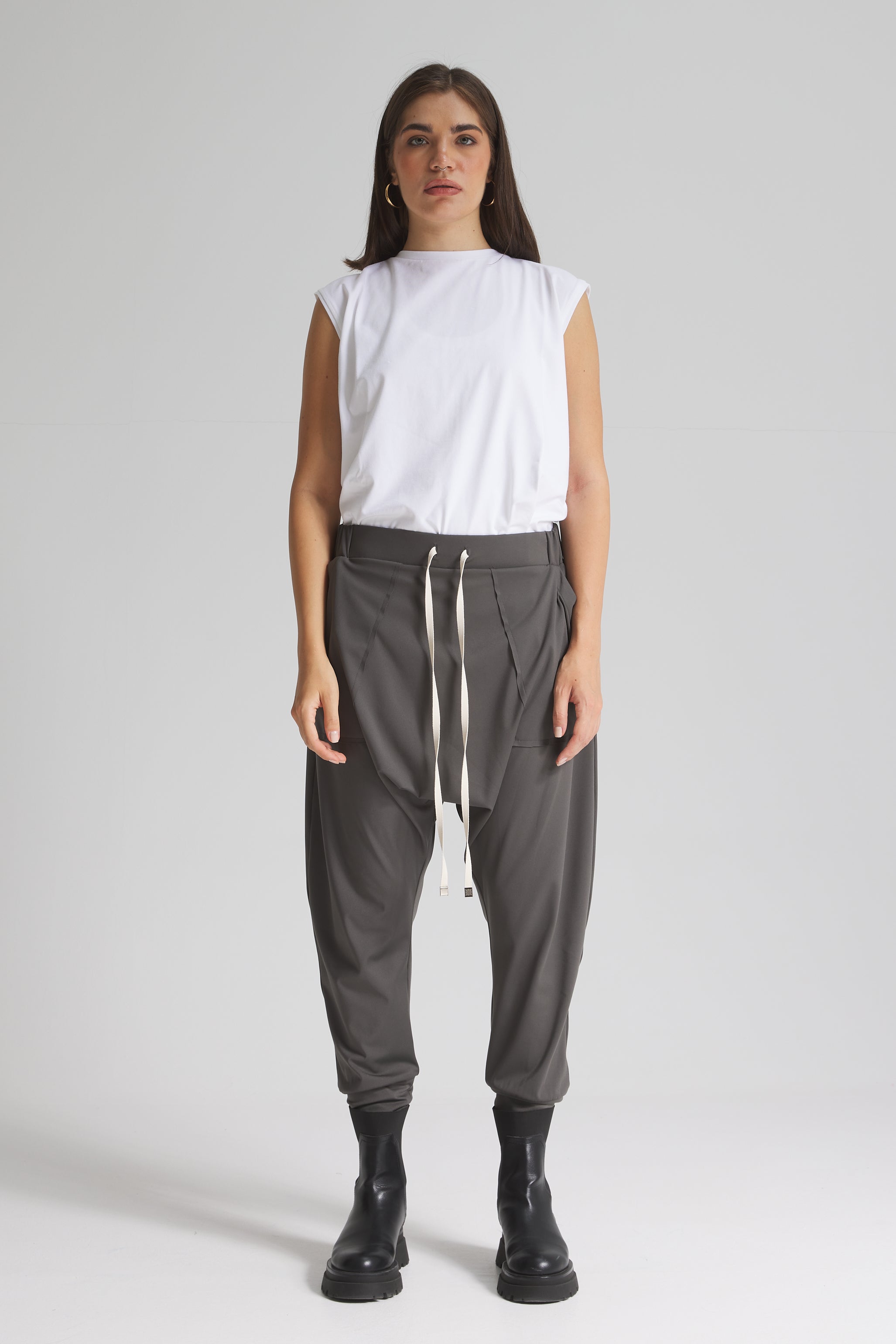 Jogger Harem Pants In Dark Grey