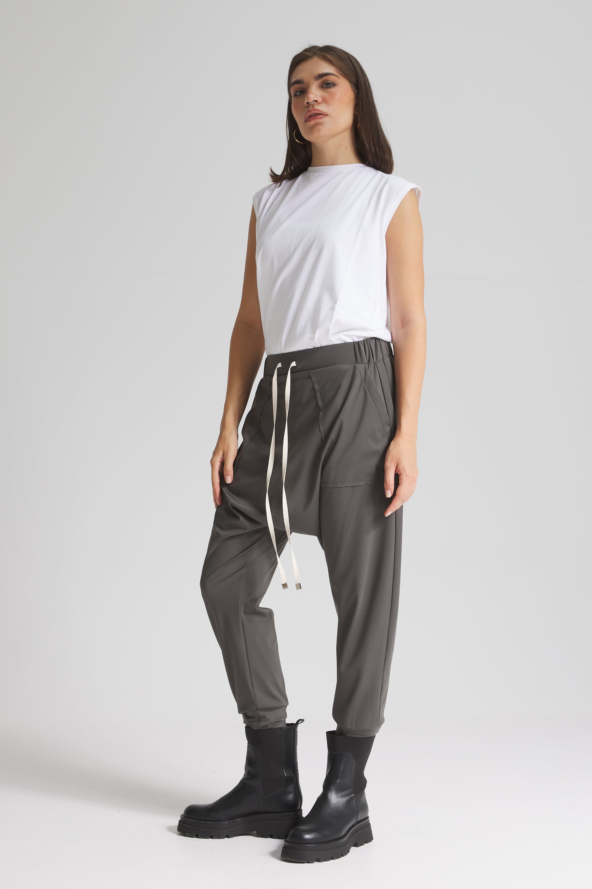 Jogger Harem Pants In Dark Grey