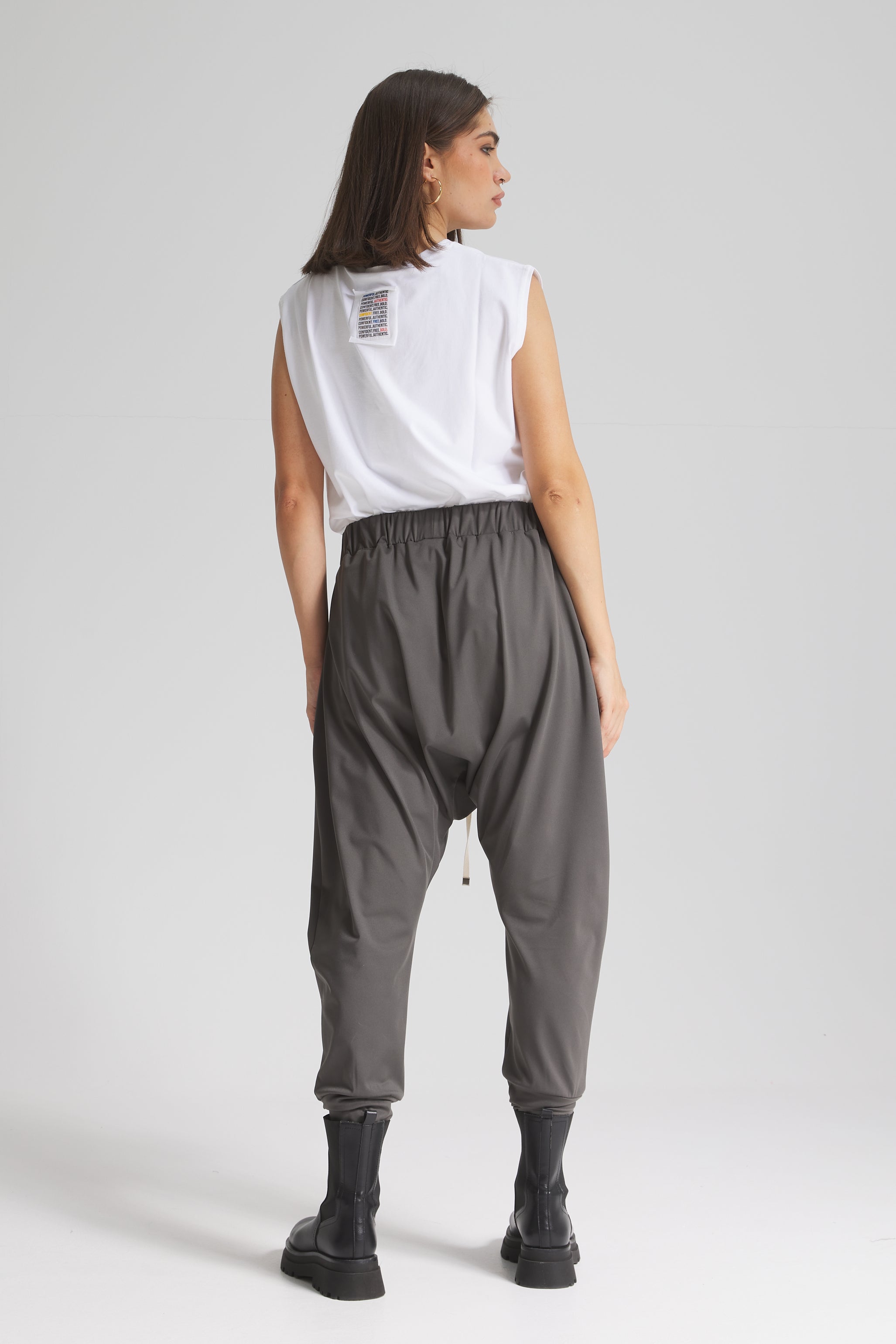 Jogger Harem Pants In Dark Grey