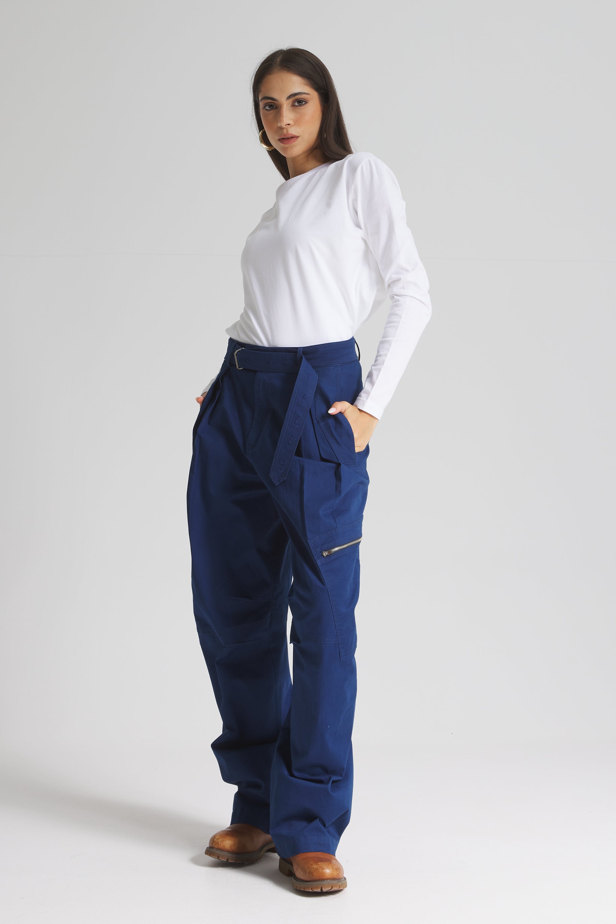 Baggy Cargo Pants In Navy