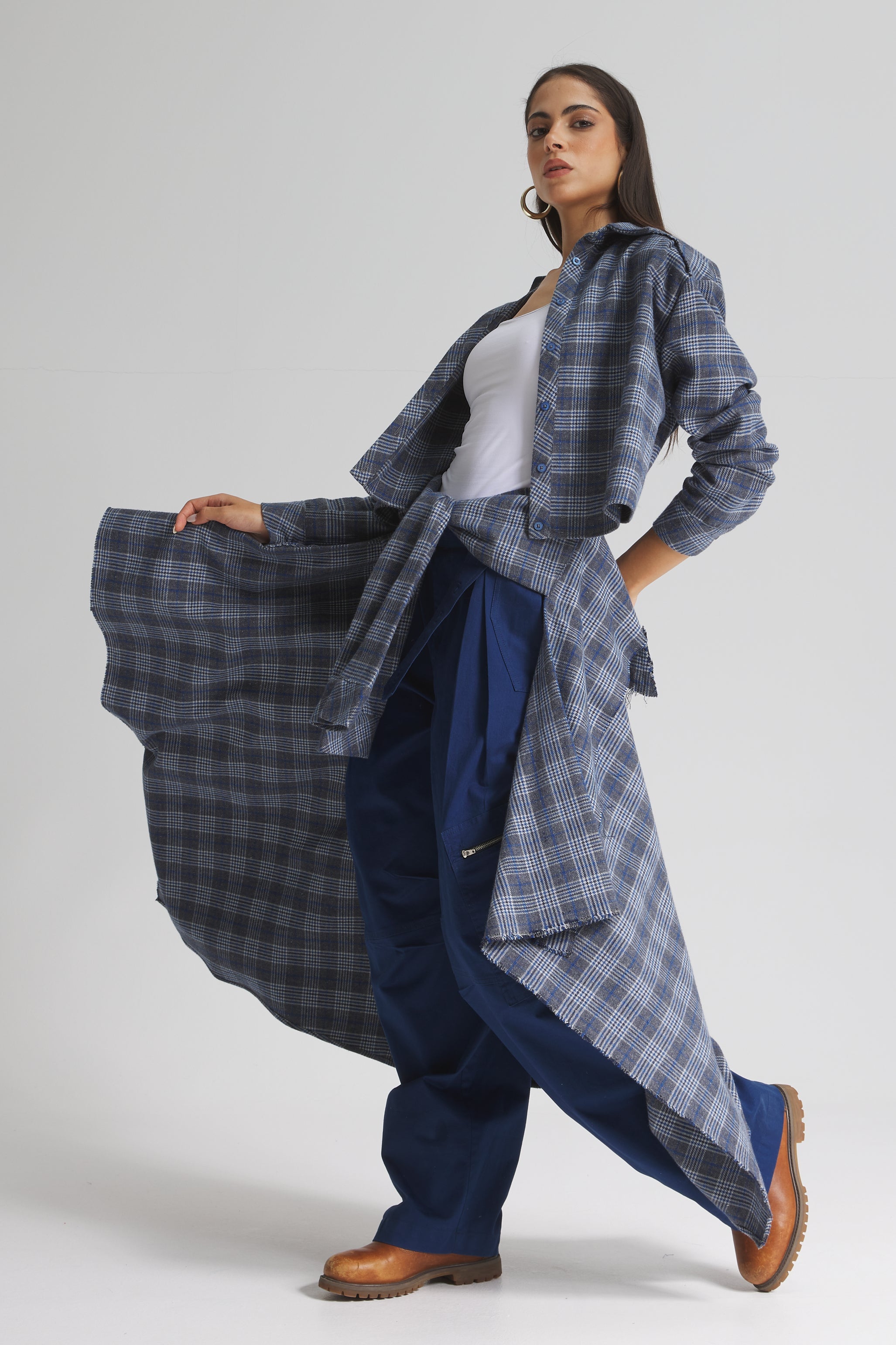 Maxi Wraparound Shirt In Blue