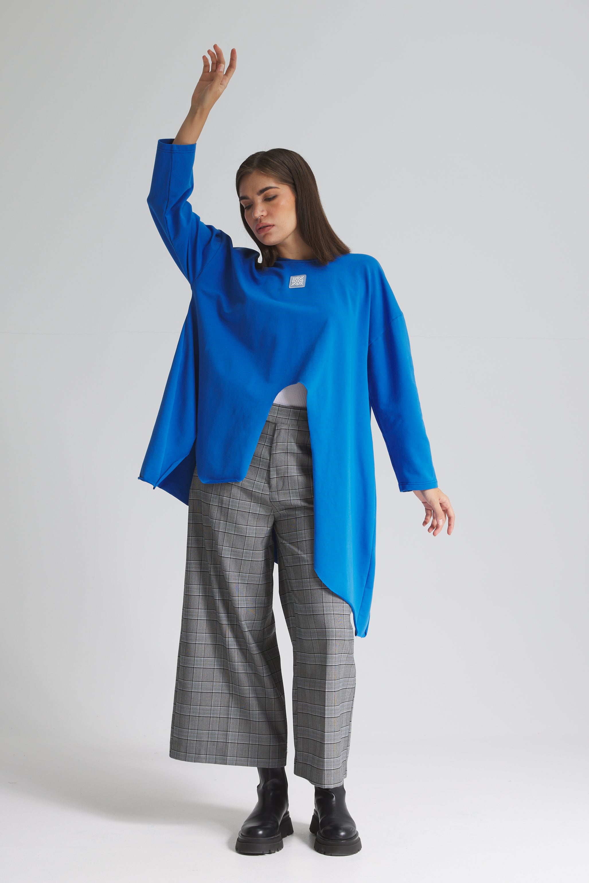 Oversize Waves Top In Blue