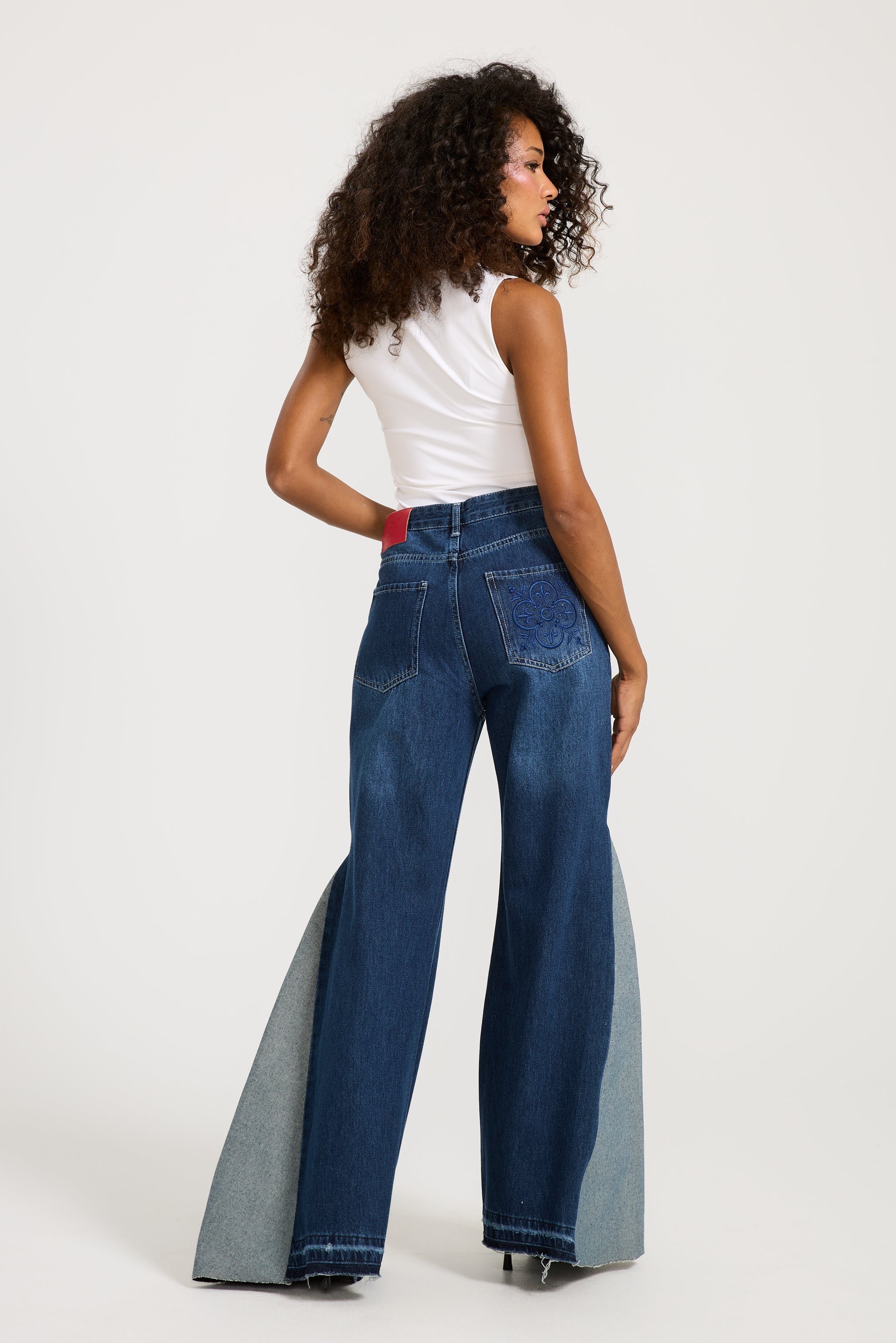 Super Flared Patchwork Denim