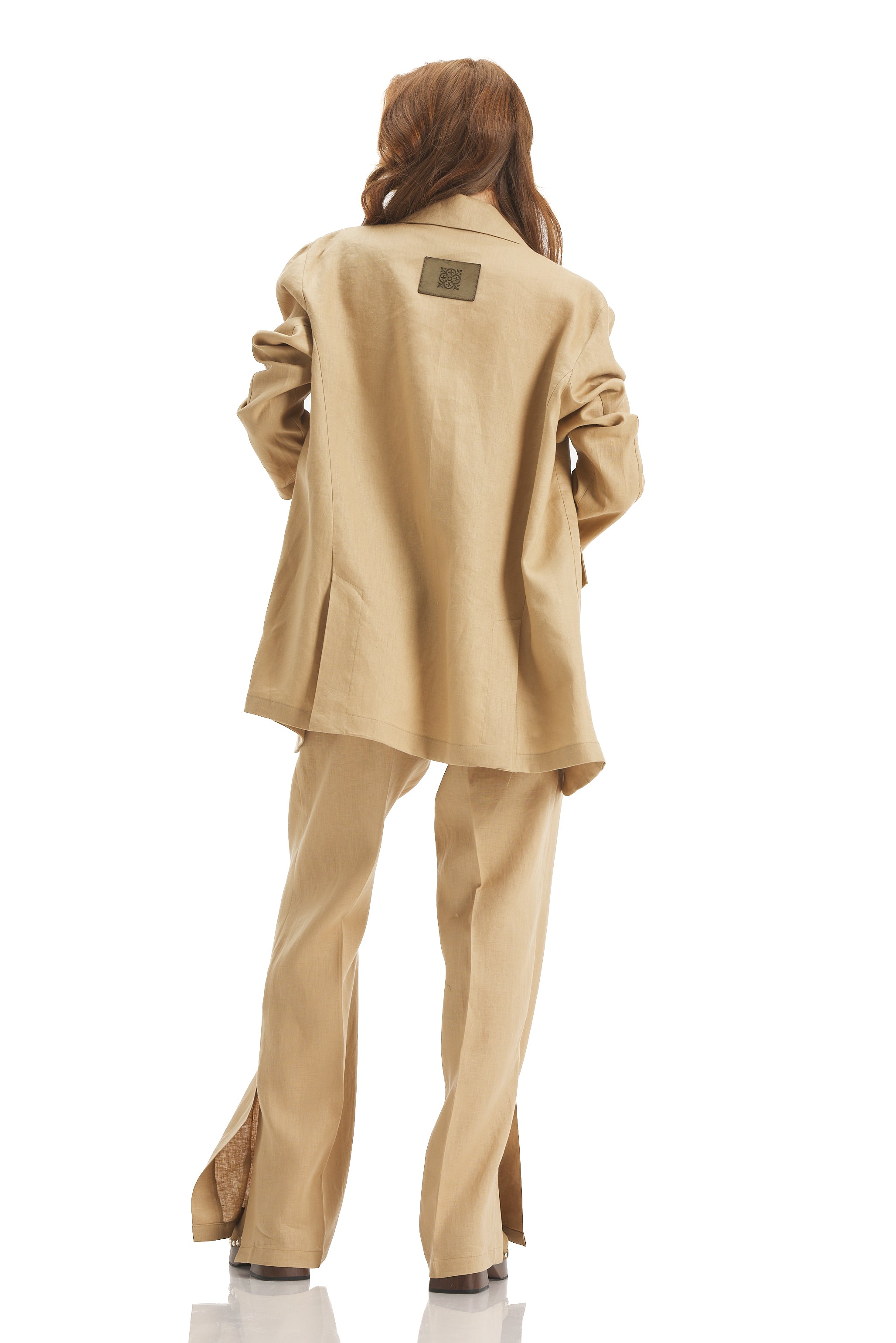 Oversize Linen Kahki Blazer