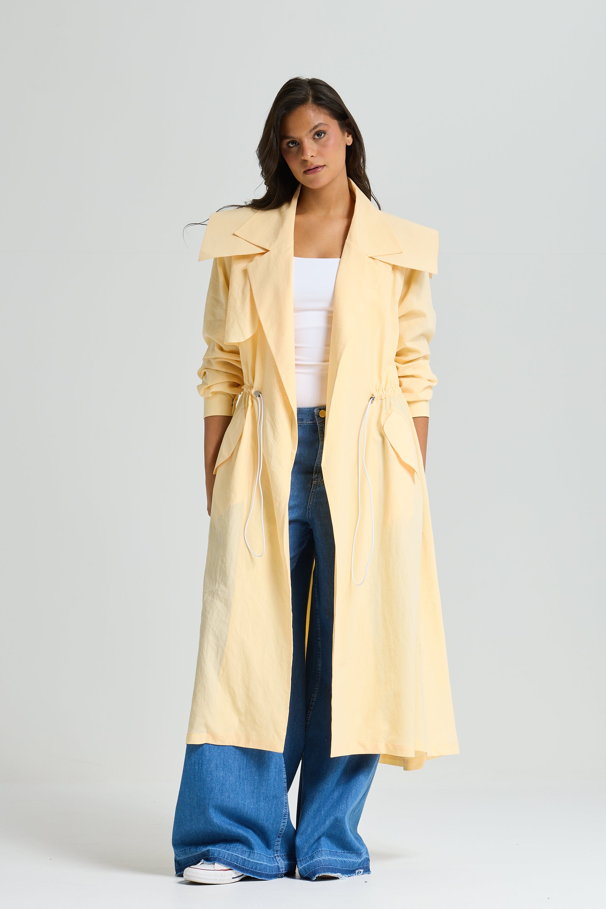 Butter Yellow Trench Coat