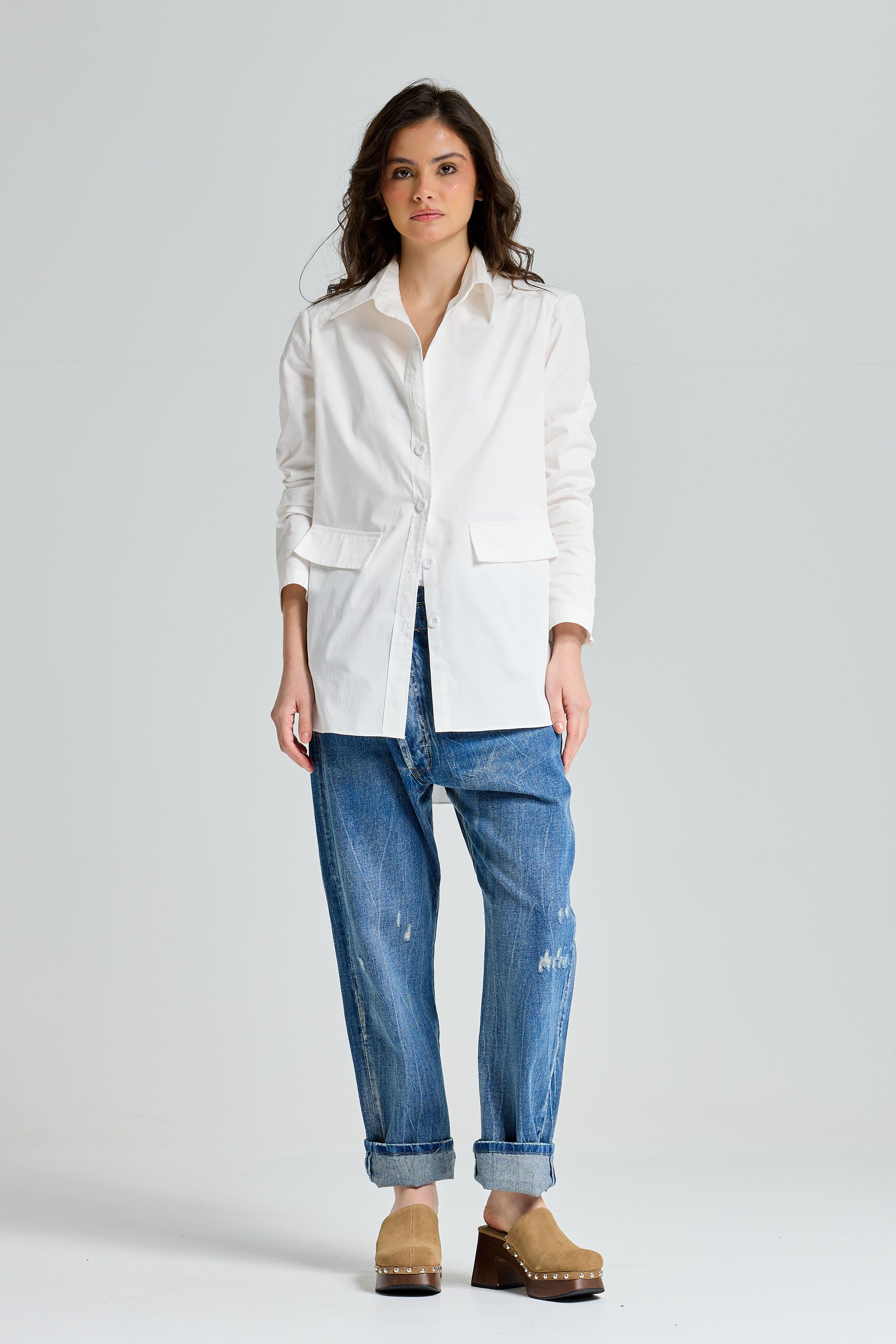 Blazer Look Shirt White