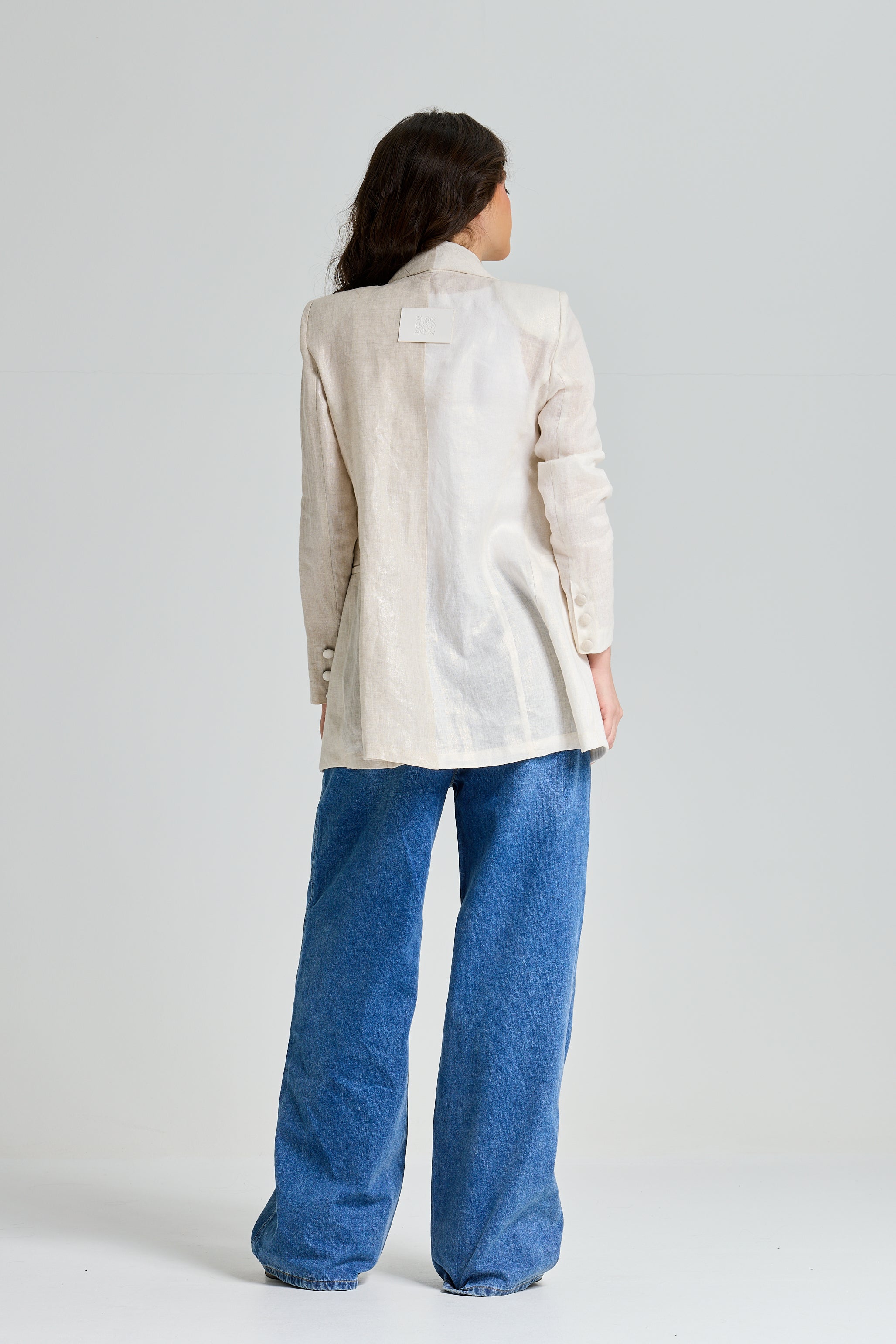 Two Colors Linen Blazer