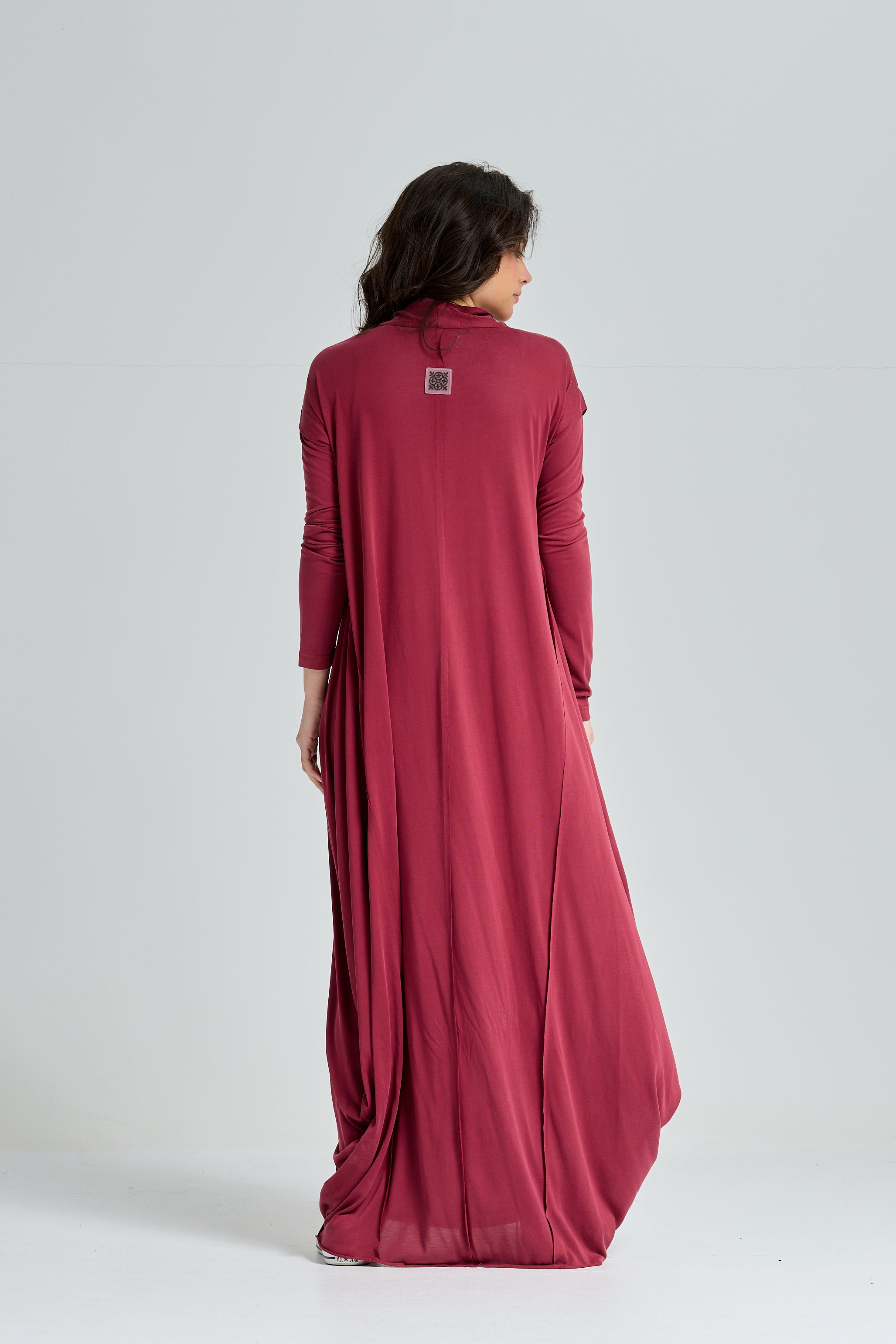 Patchwork Lycra Dress In Brick