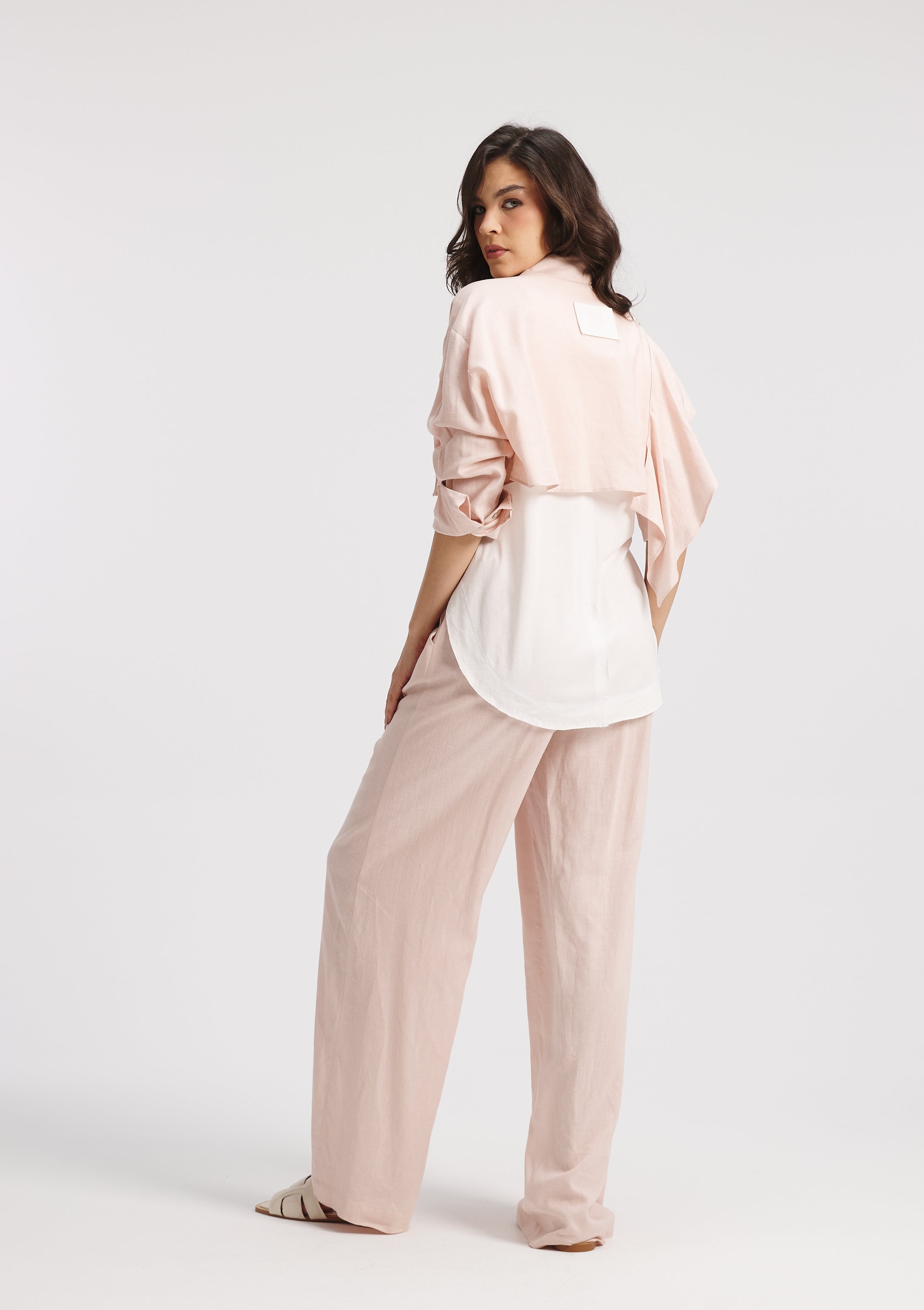 Cropped One Shoulder Ruffle Shirt