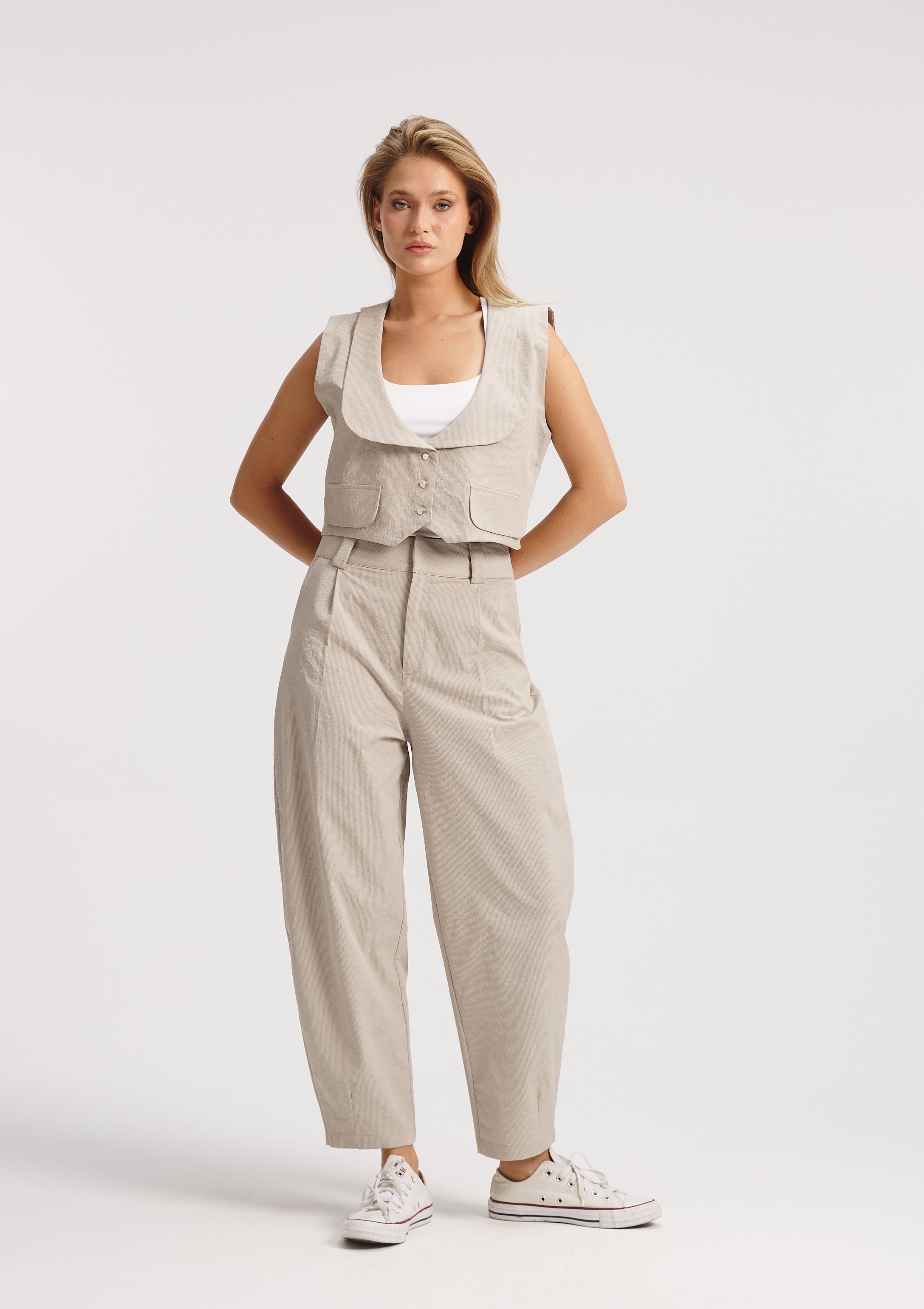 Crushed Beige Vest