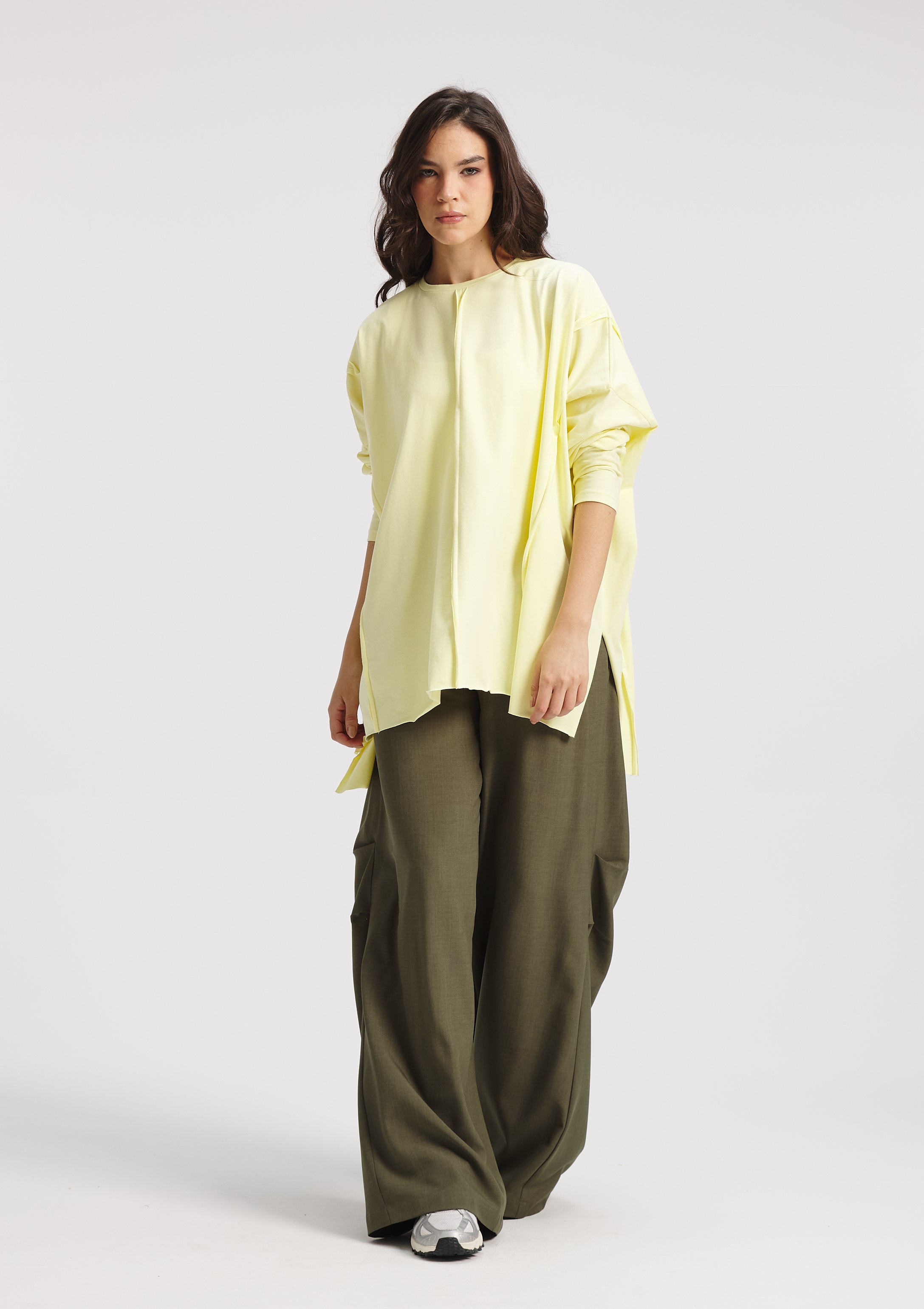 Patchwork Oversize T-Shirt In Yellow