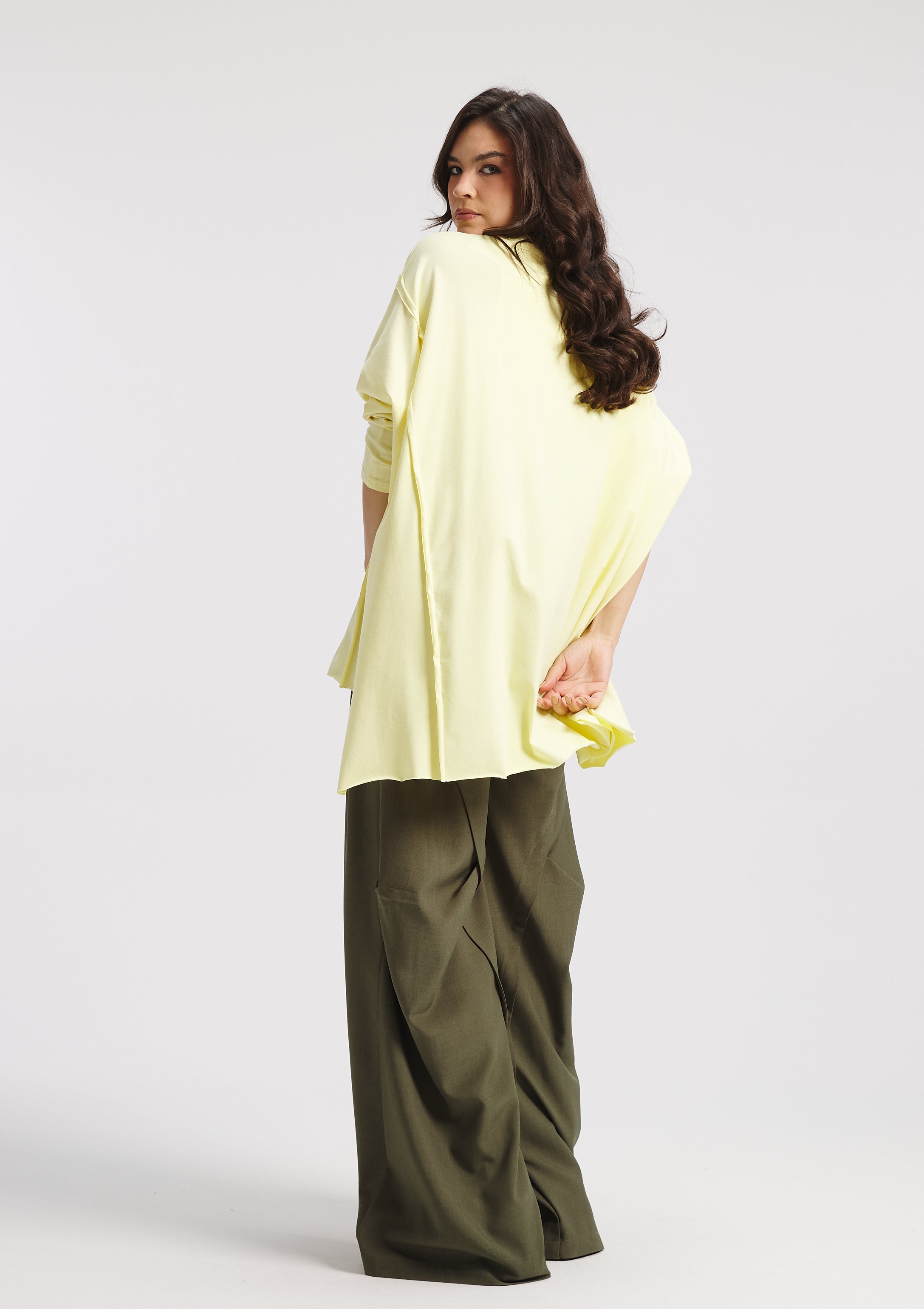 Patchwork Oversize T-Shirt In Yellow