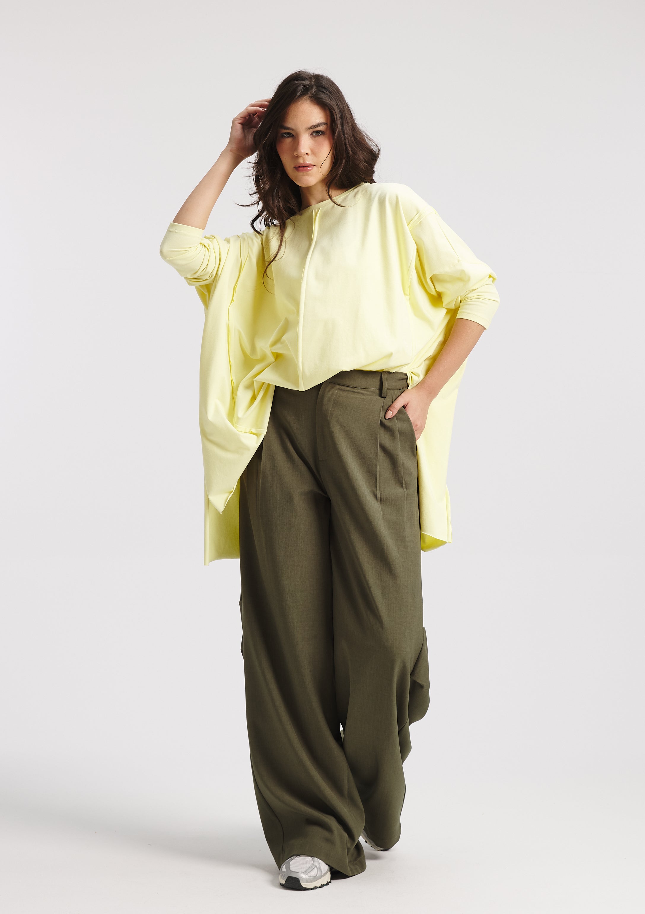 Patchwork Oversize T-Shirt In Yellow