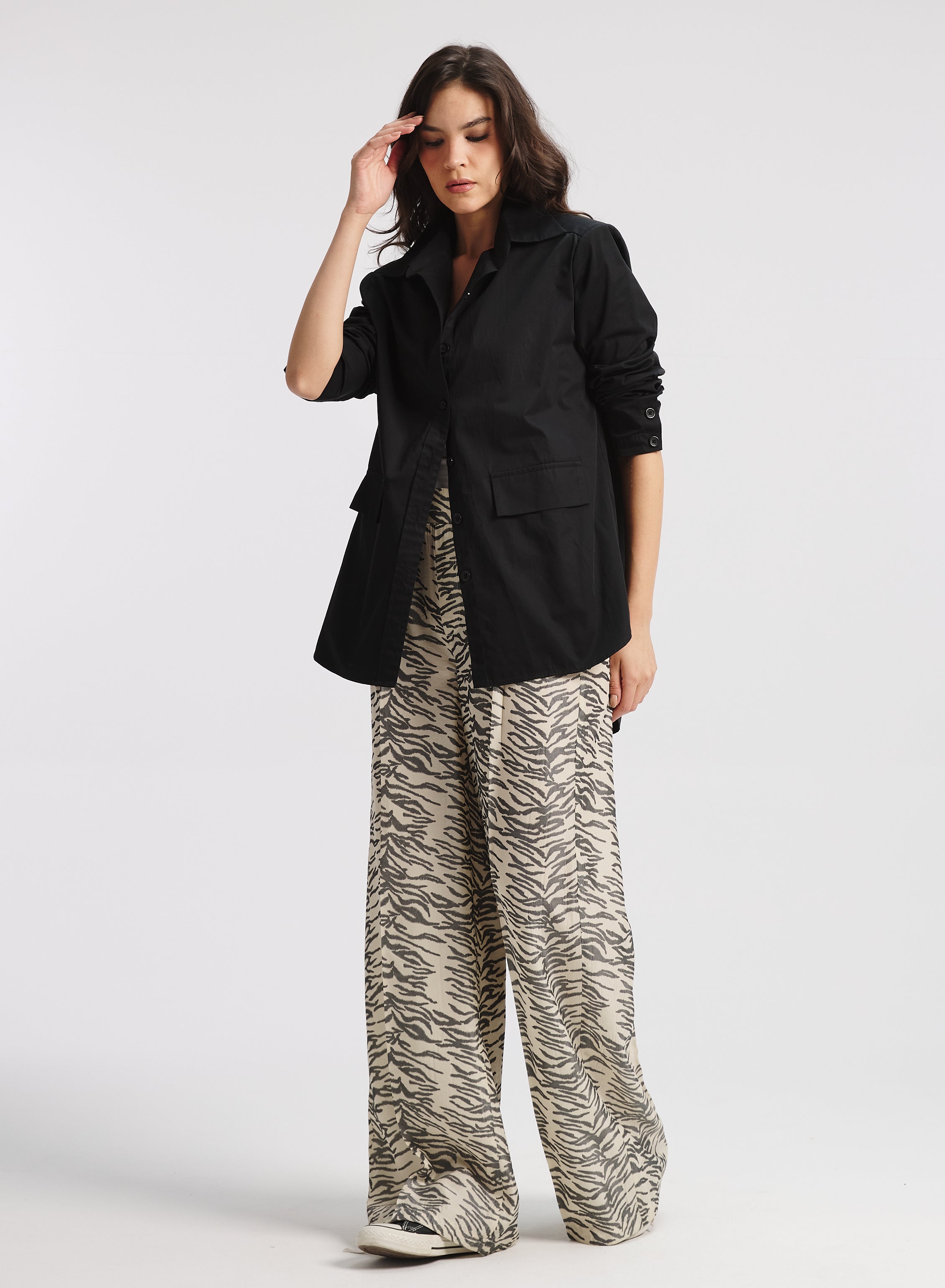 Blazer Look Shirt Black