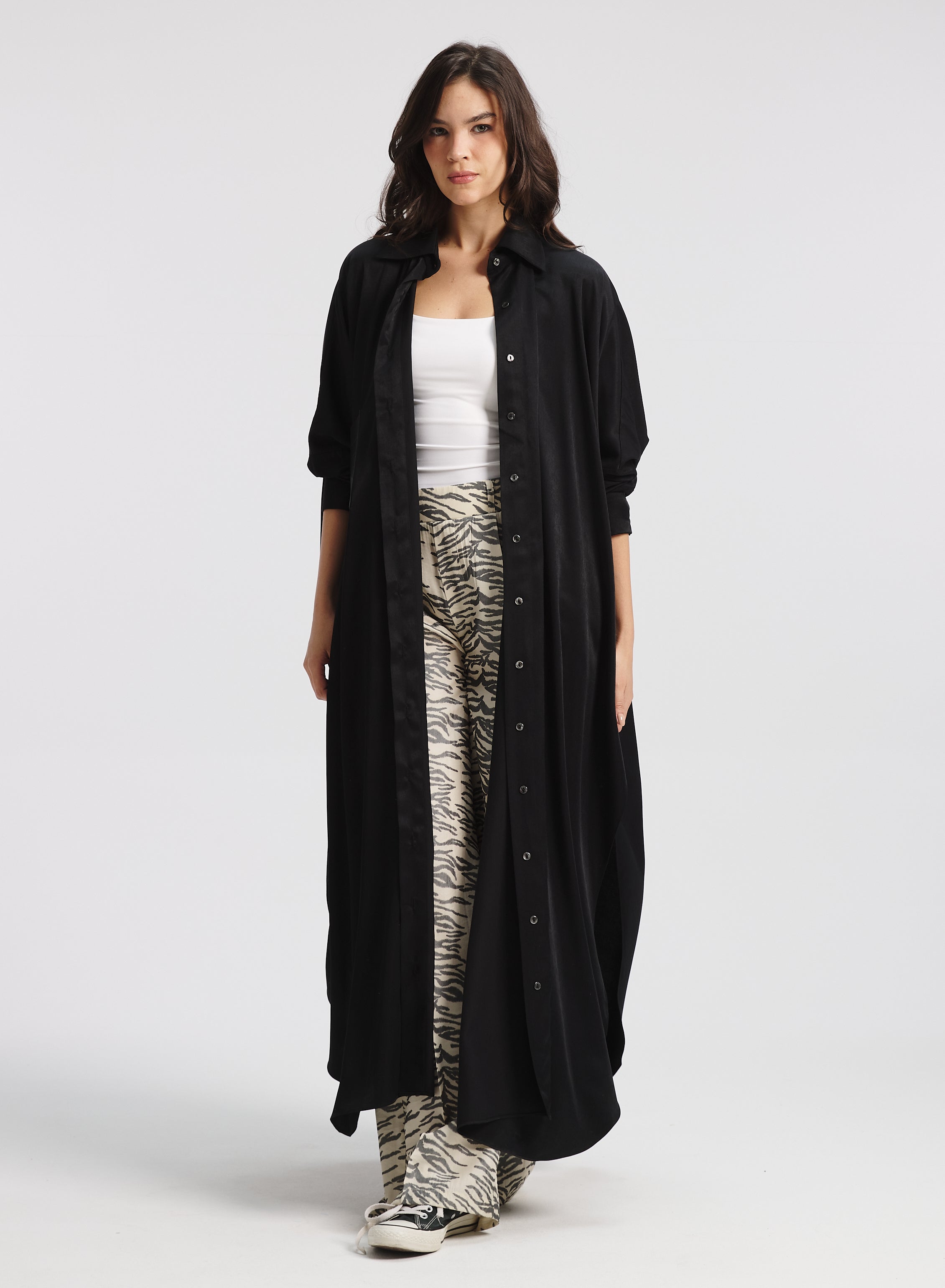 Long Shirt Dress In Black