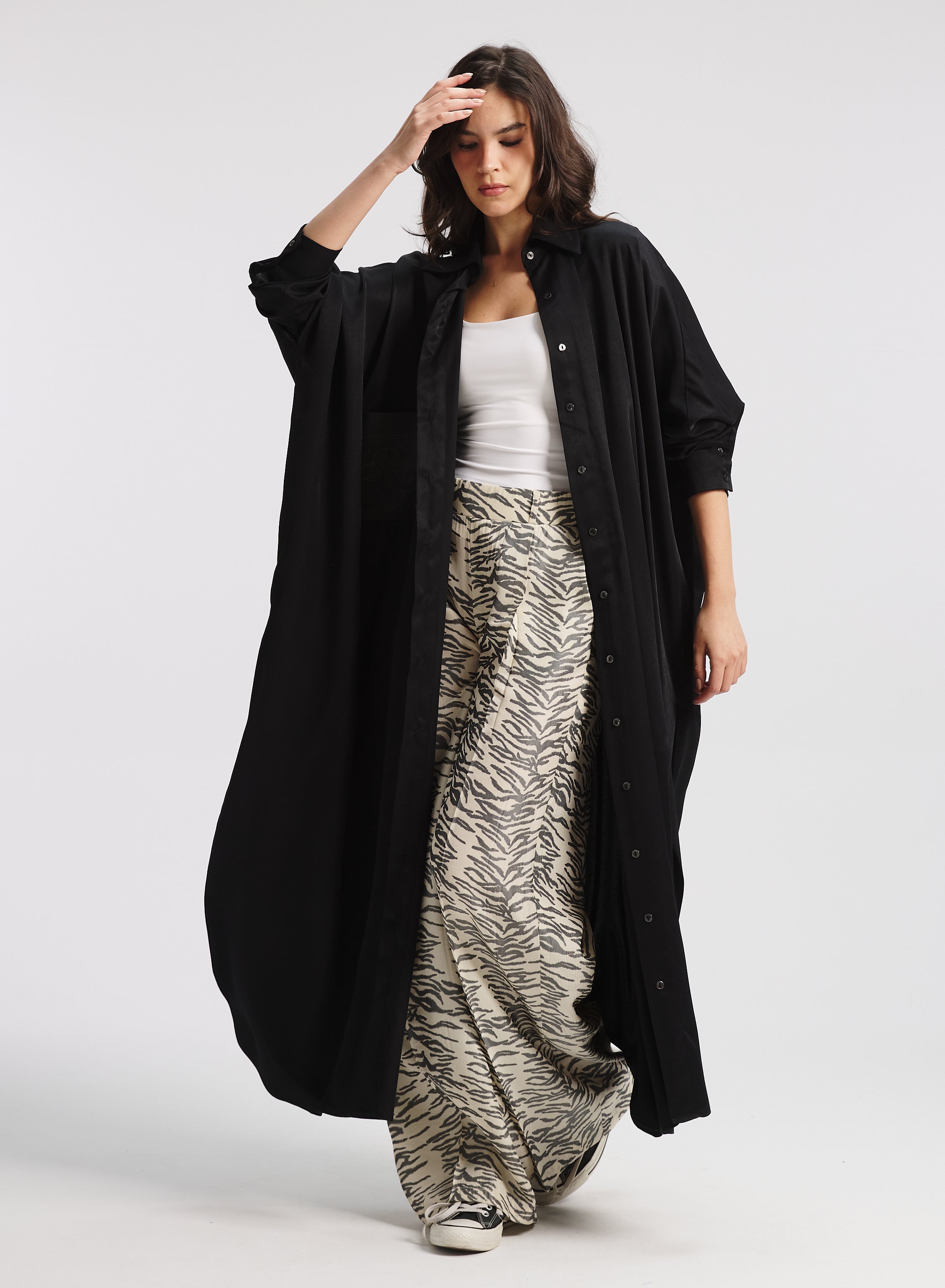 Long Shirt Dress In Black