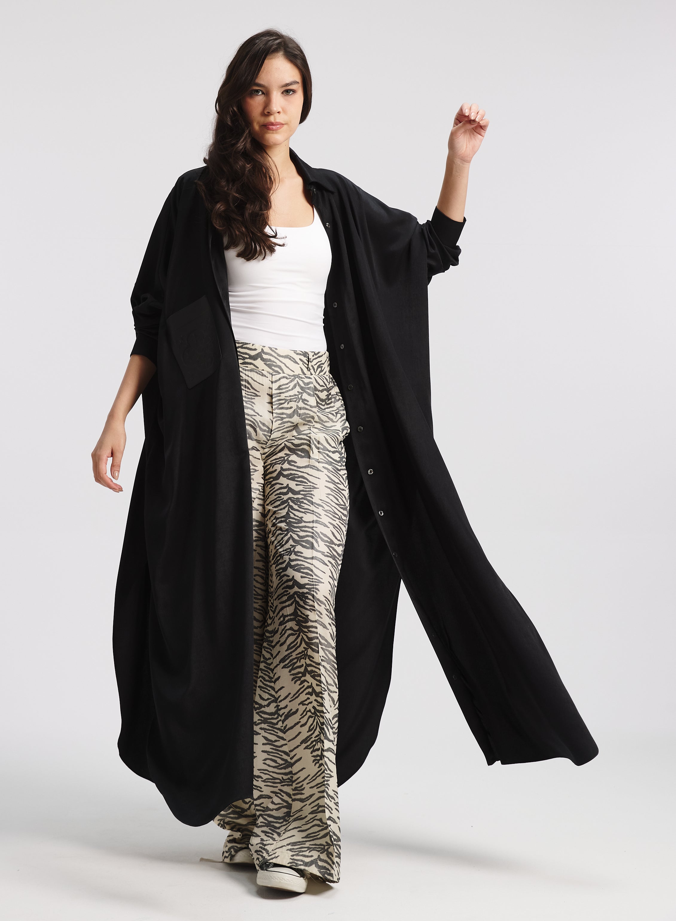 Long Shirt Dress In Black