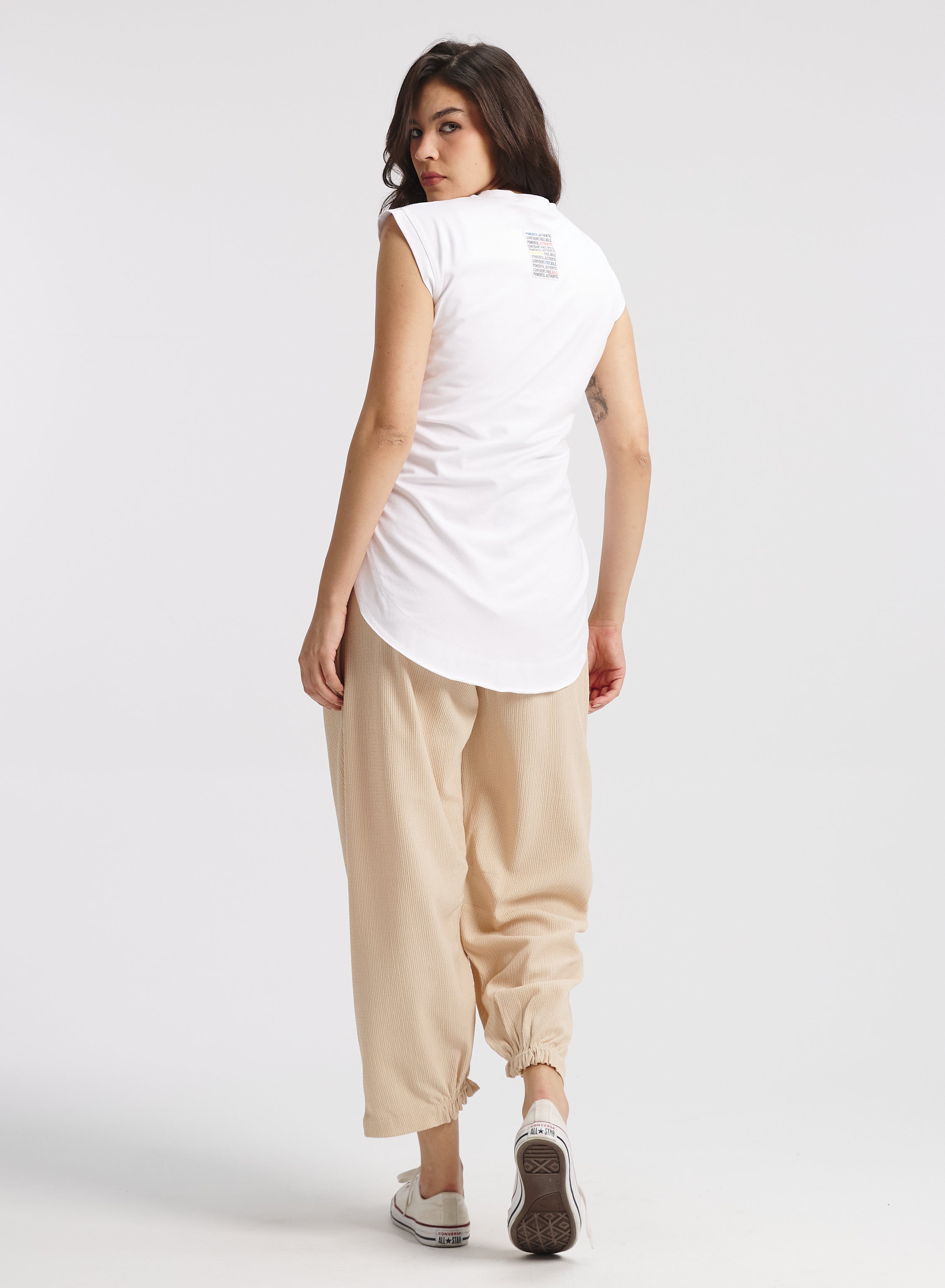 Sleeveless White T-Shirt
