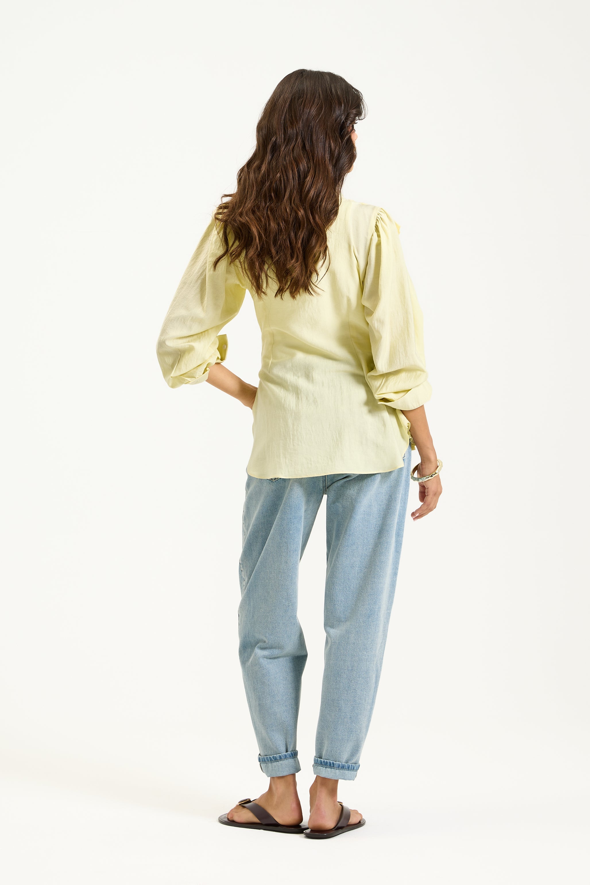 Front Draped Ruffle Top