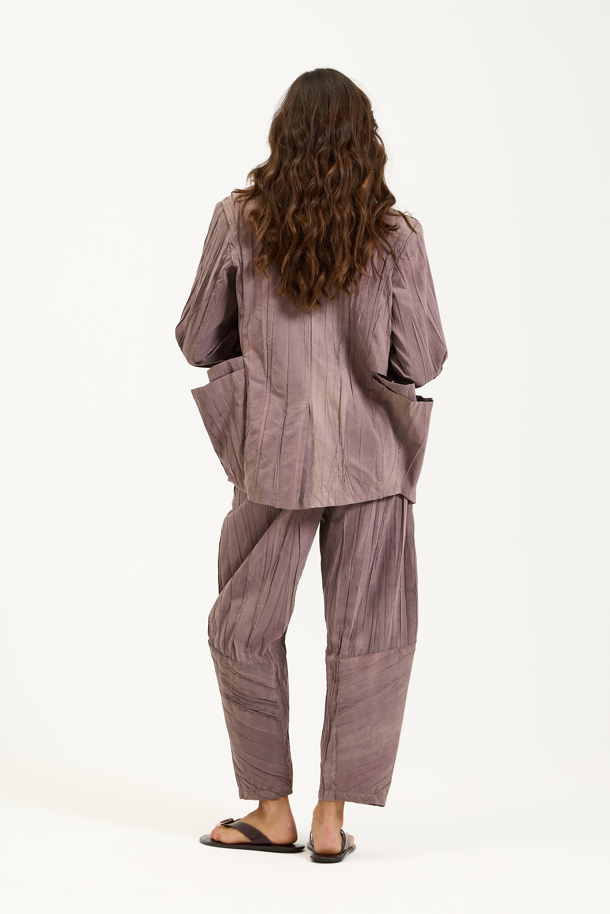 Wrinkled Side Cut Simple Blazer
