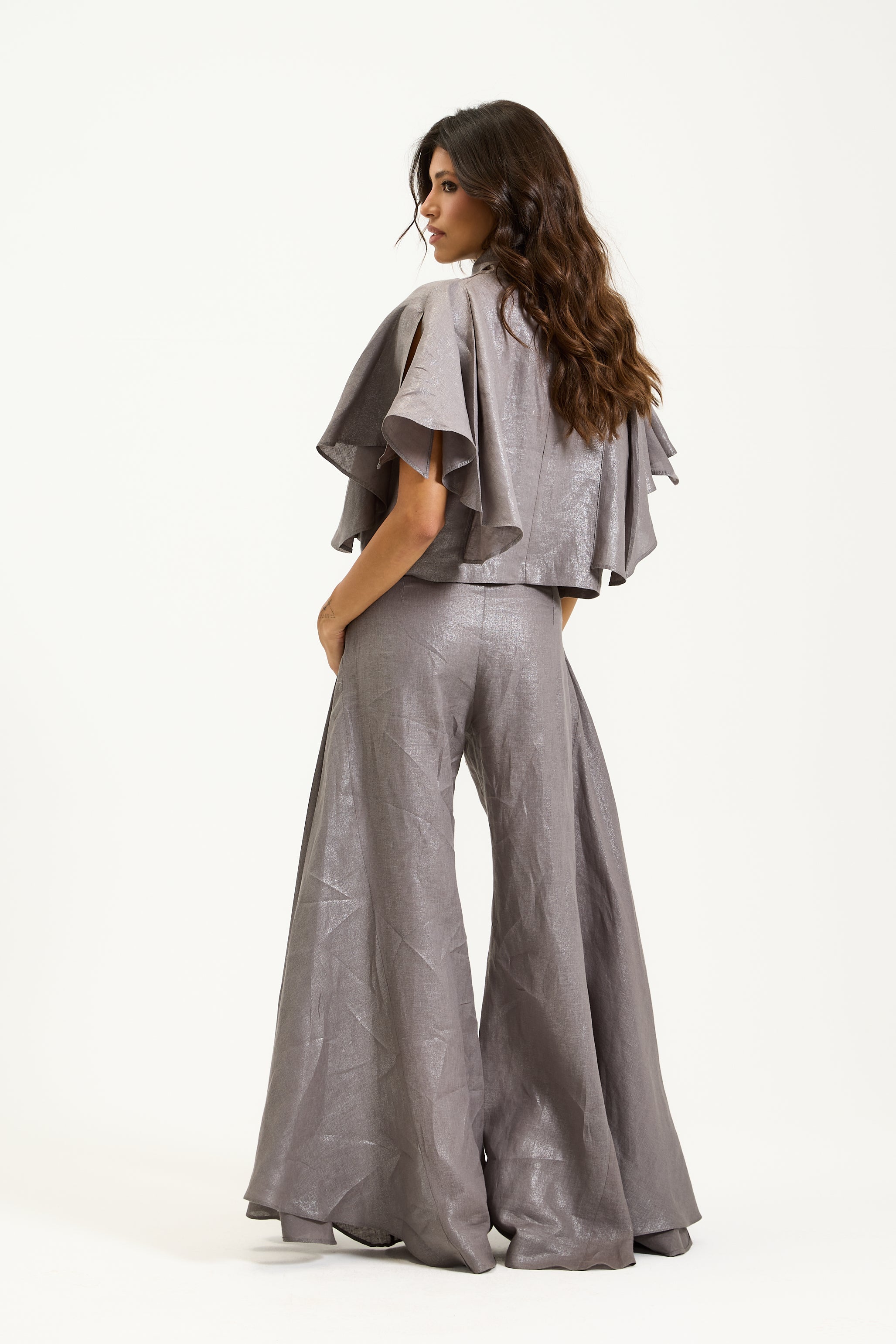 Shiny Linen Grey Vest
