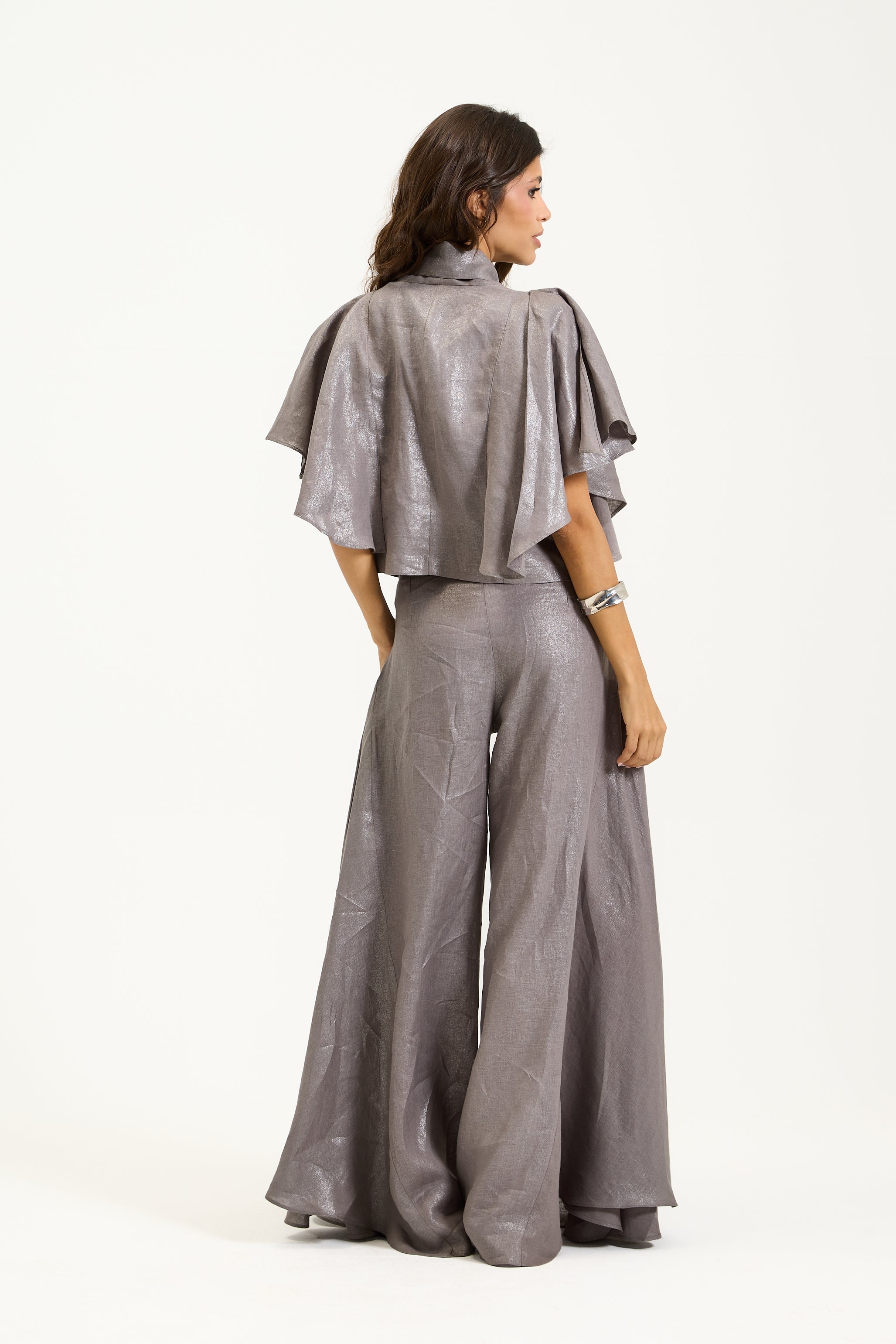 Shiny Linen Grey Vest