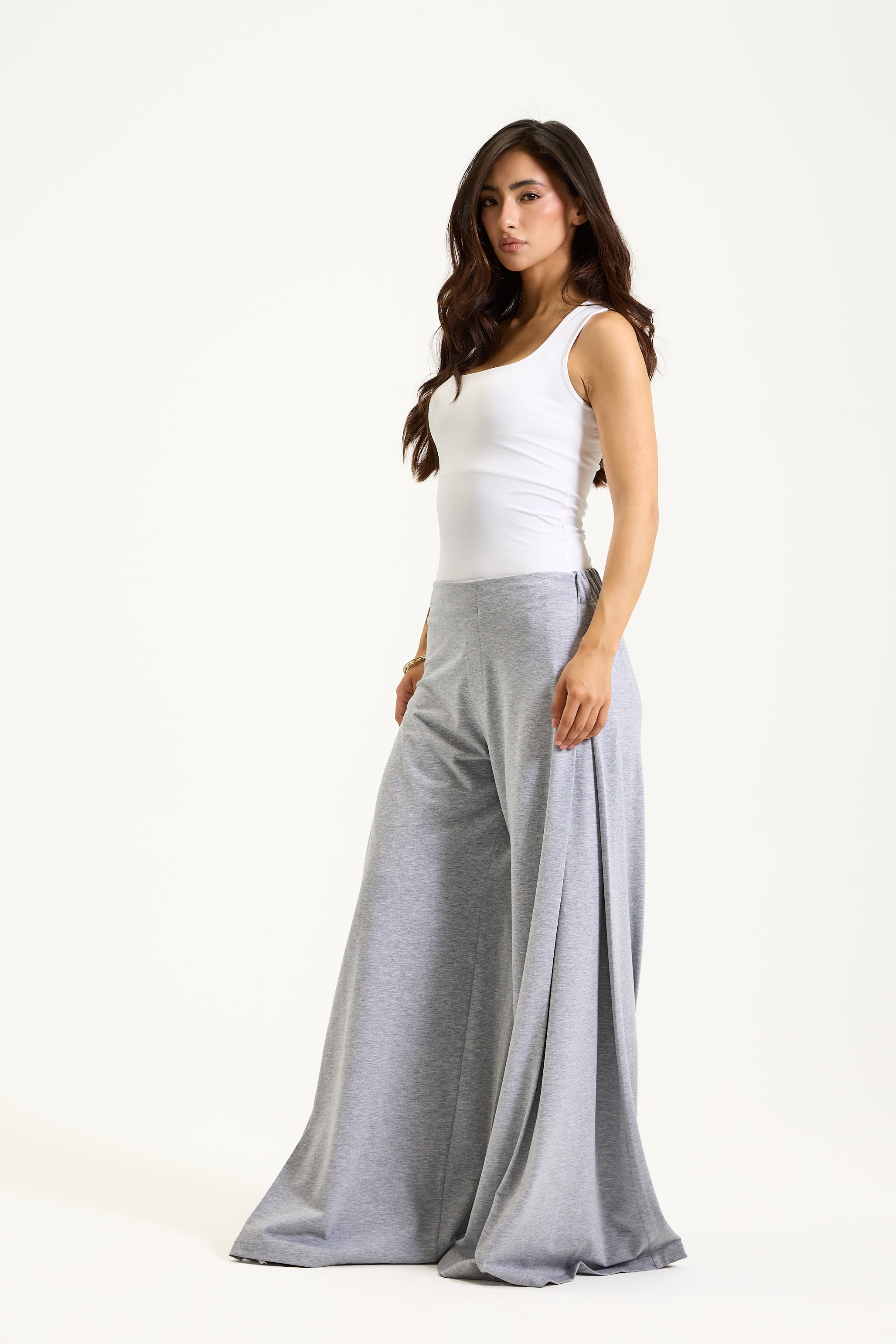 Wide Leg Grey Sweatpants