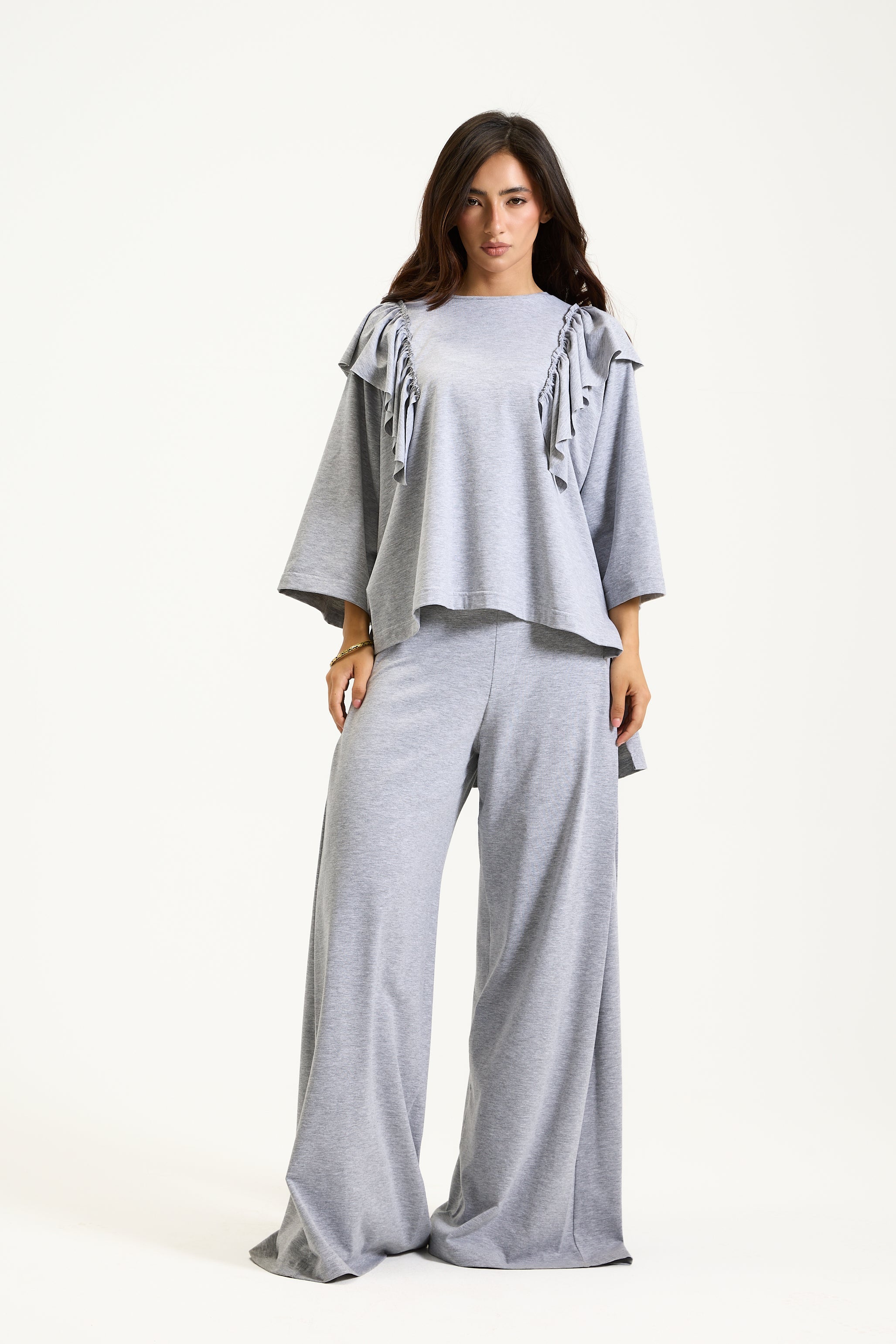 Wide Leg Grey Sweatpants