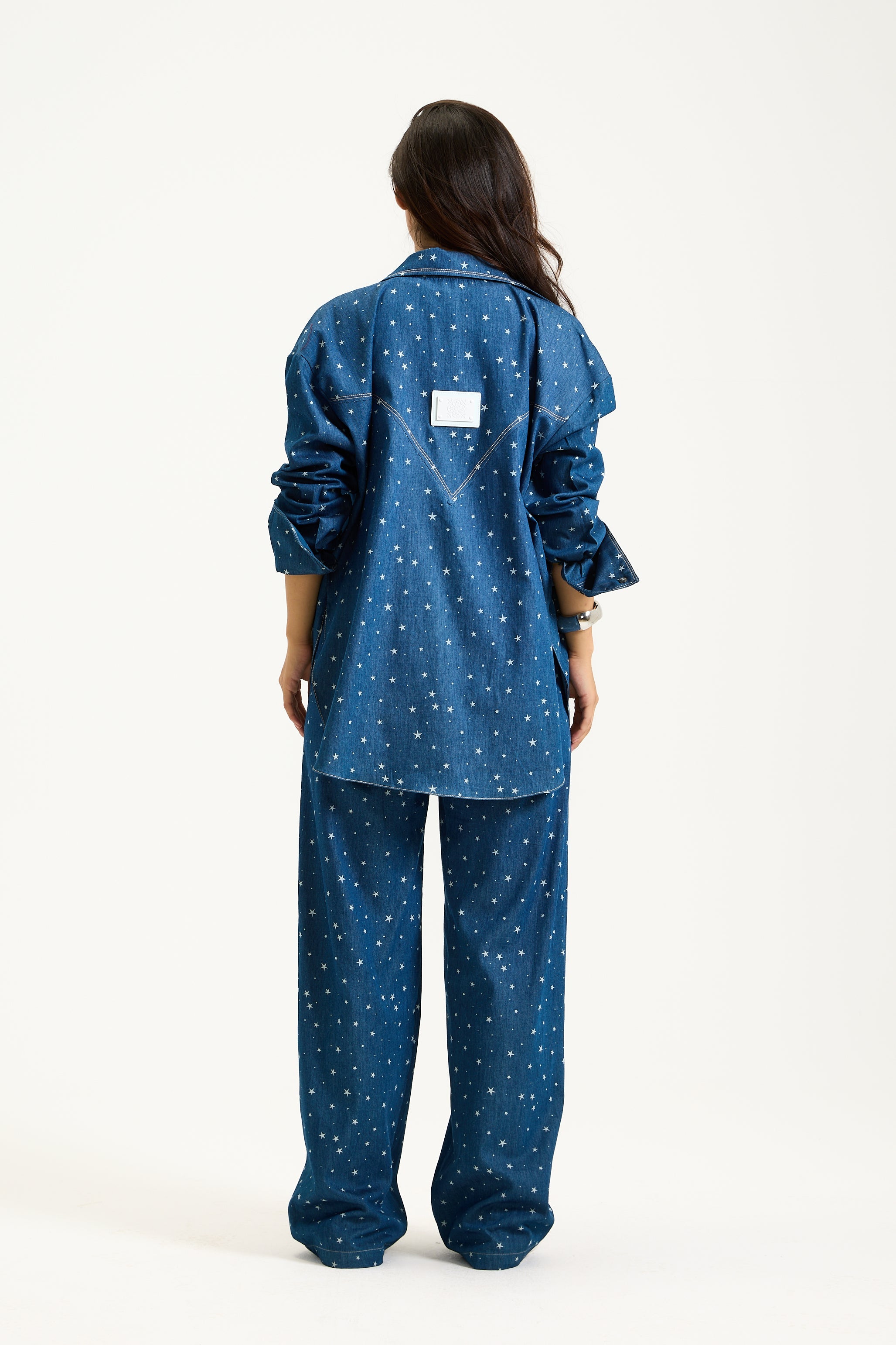 Oversize Stars Denim Shirt
