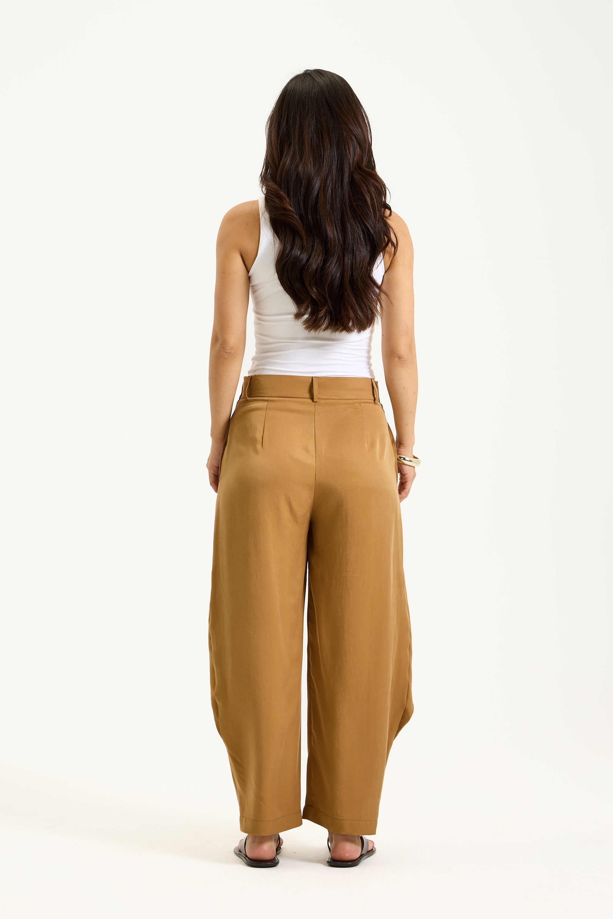 Extra Fabric Extra Waist Cropped Pants Camel