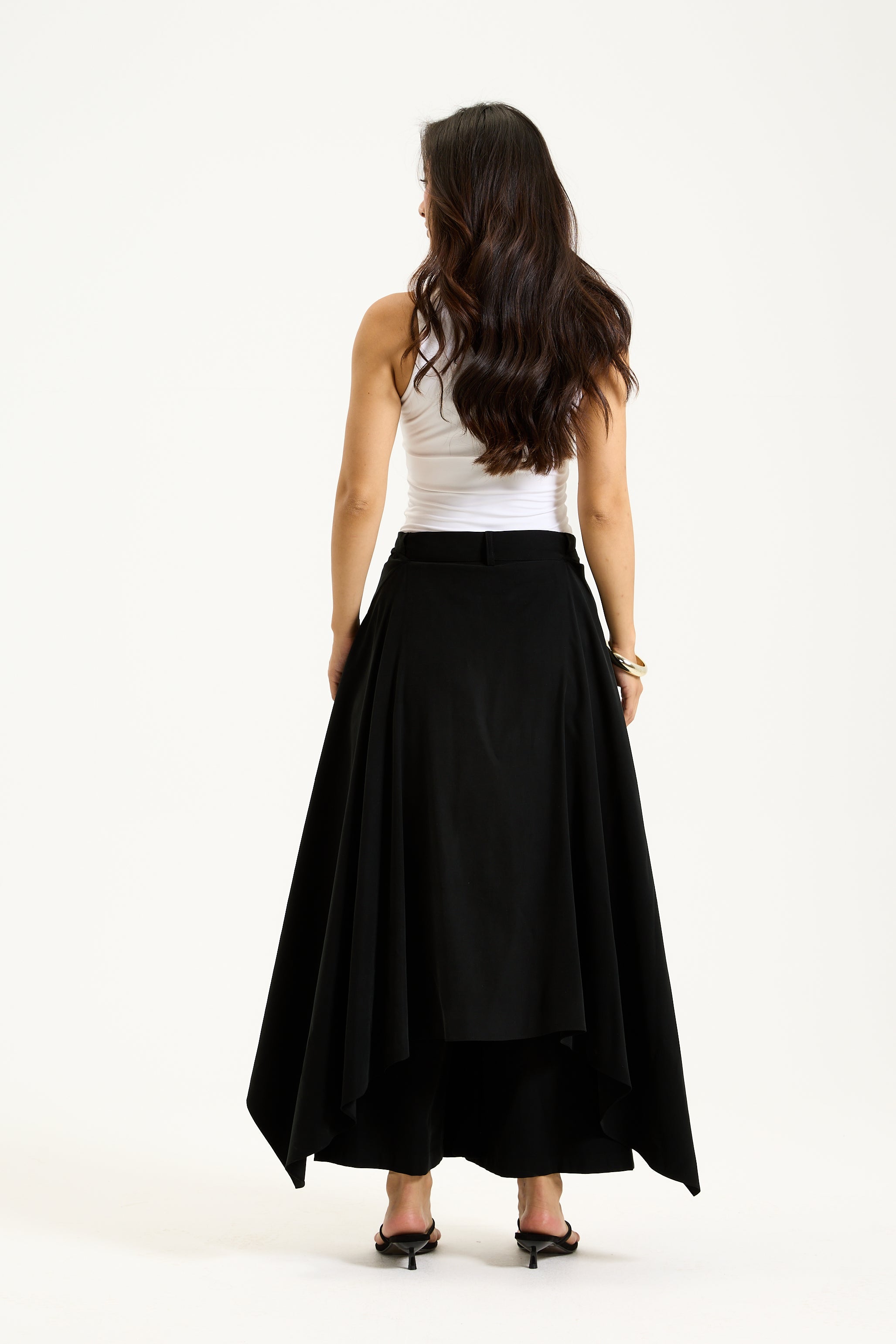 Wrap Around Cropped Black Pants
